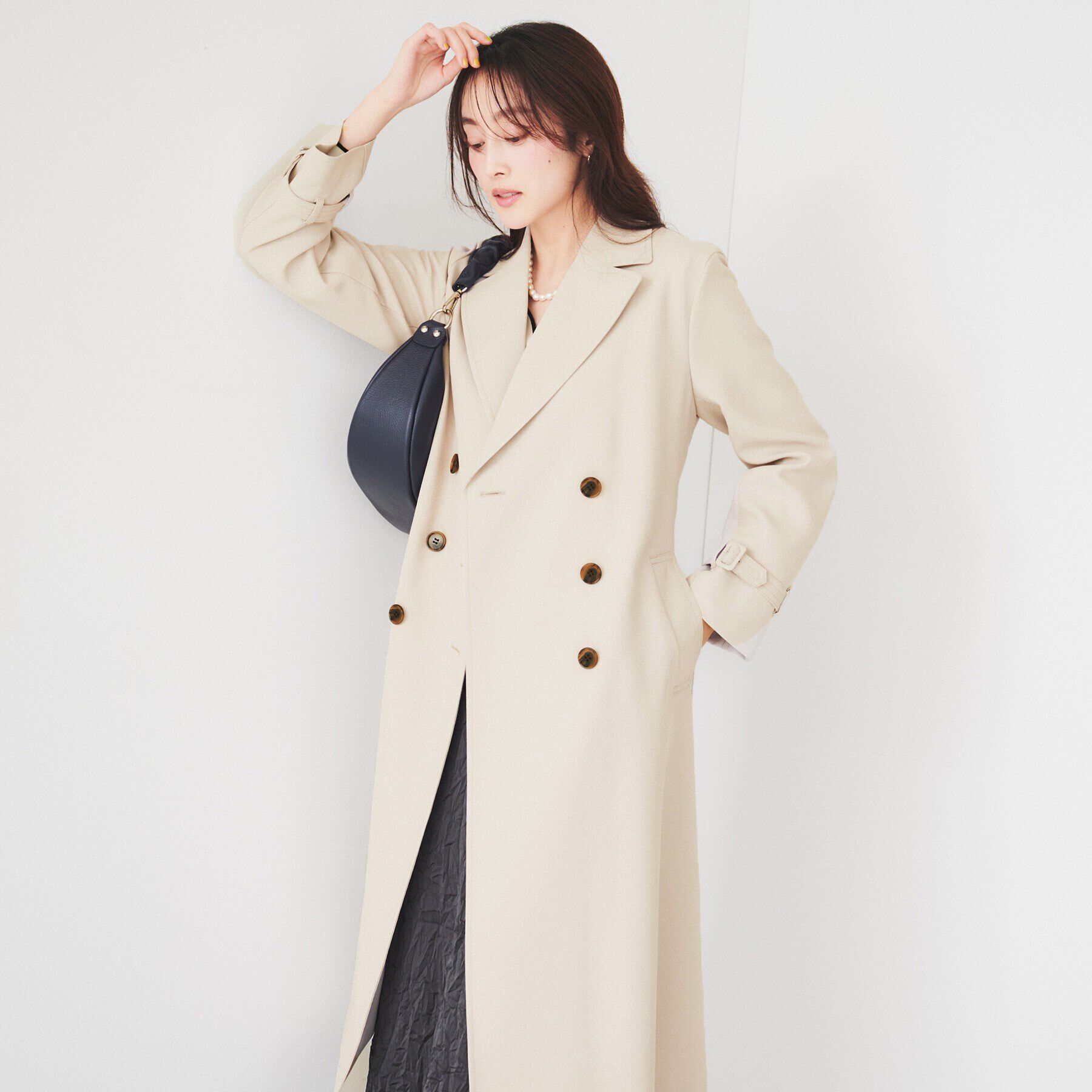 UNTITLED「【通勤】バックサテン トレンチコート」|トレンチコート|