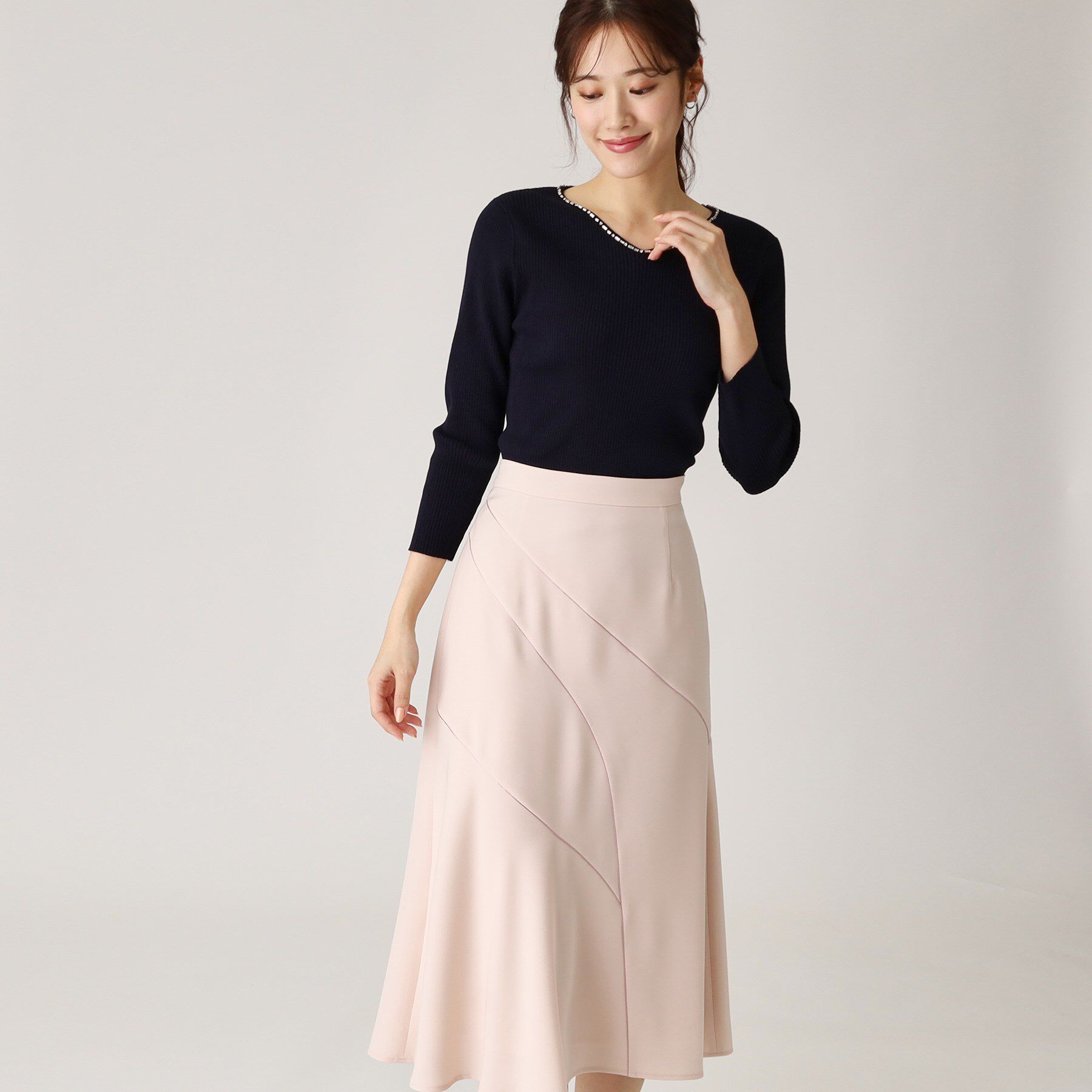 COUP DE CHANCE「【洗える】ビジューリブニットトップス」|ニット・セーター|