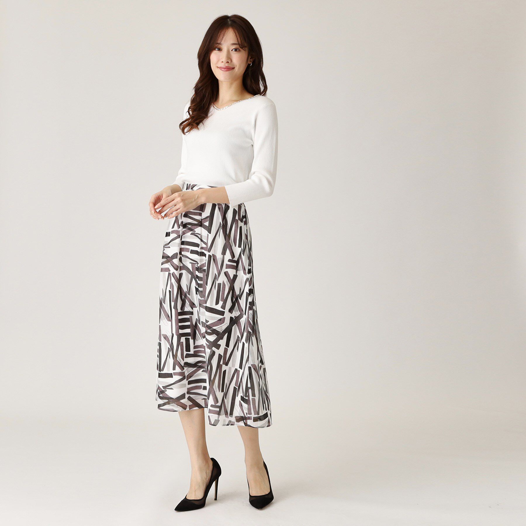 COUP DE CHANCE「【洗える】ビジューリブニットトップス」|ニット・セーター|