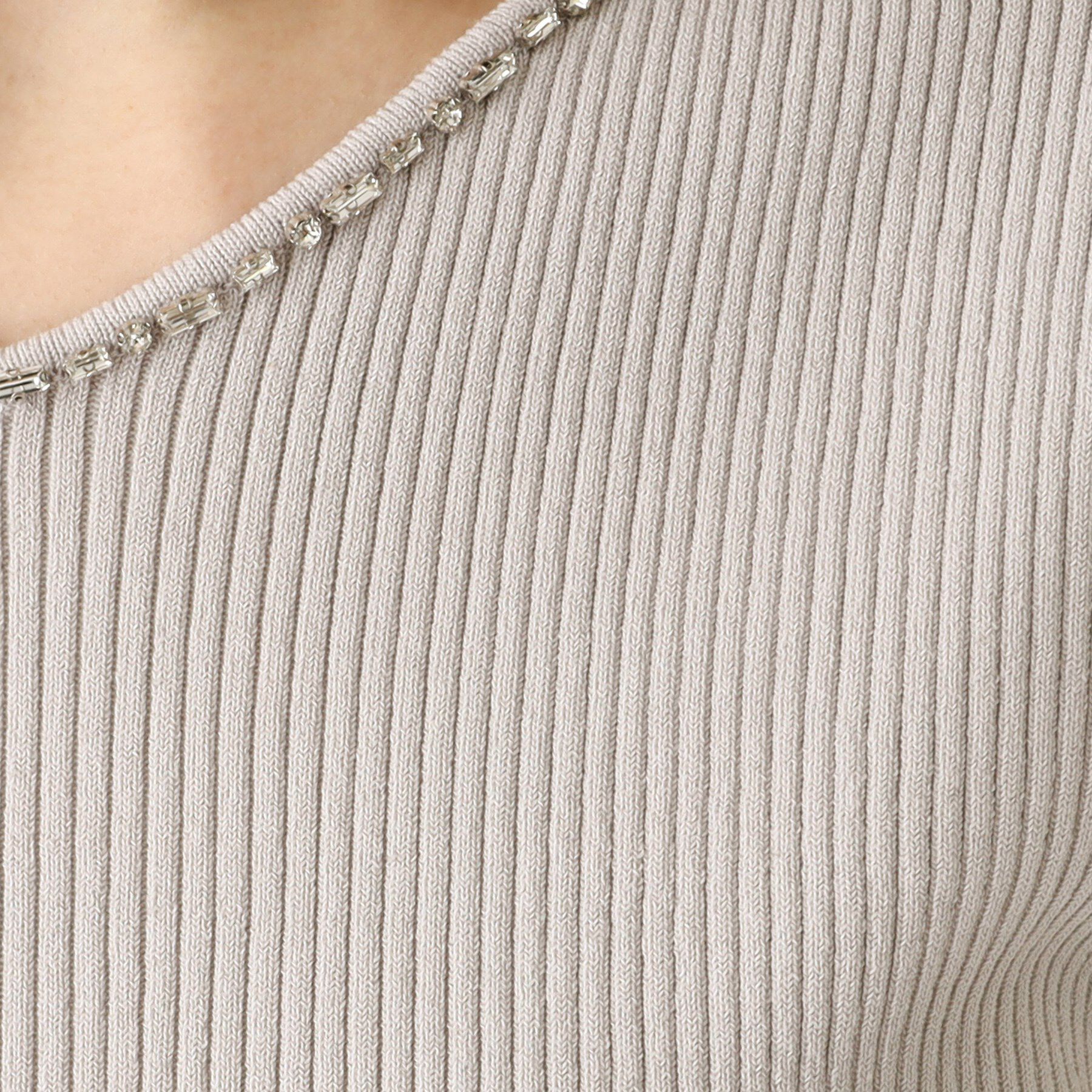 COUP DE CHANCE「【洗える】ビジューリブニットトップス」|ニット・セーター|