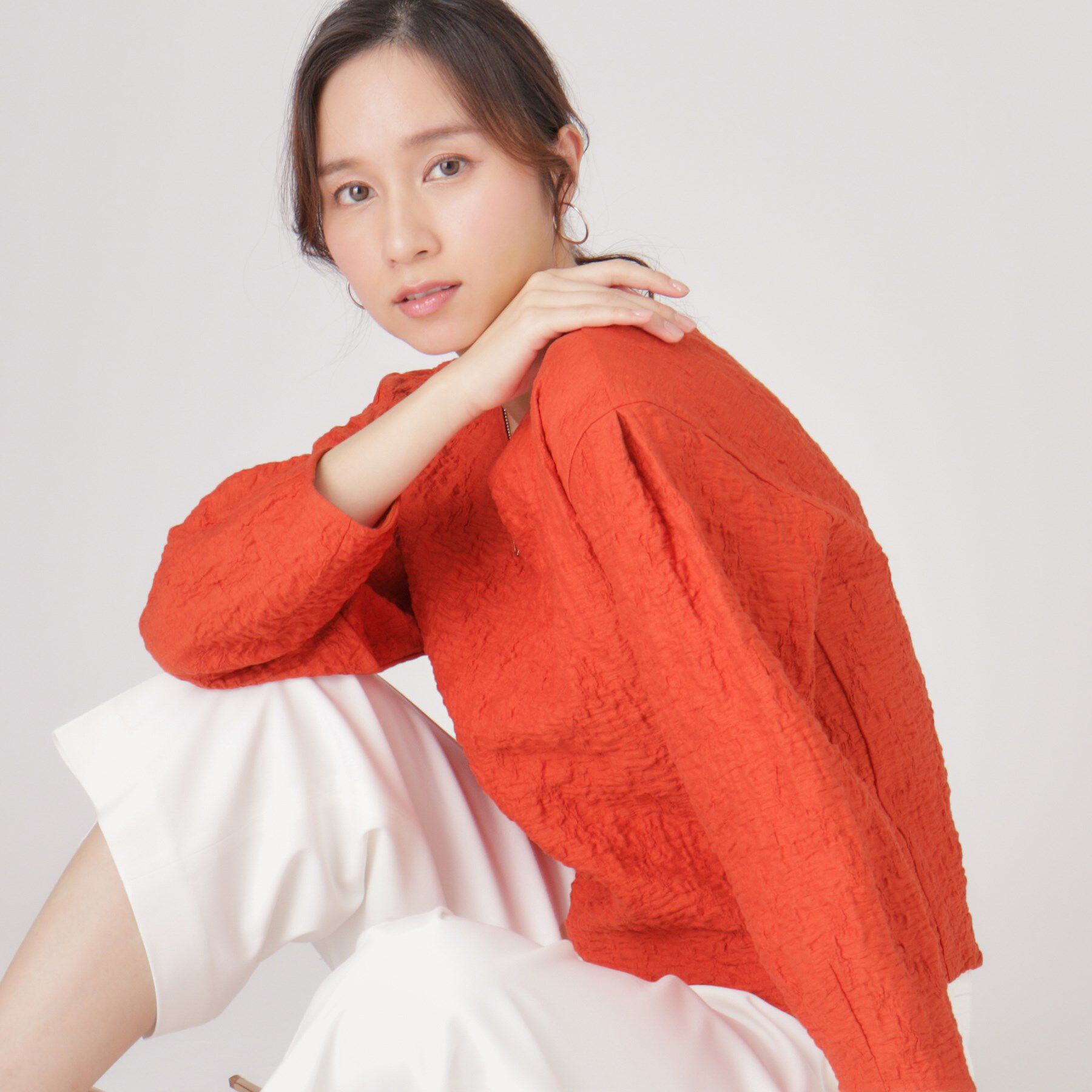 COUP DE CHANCE「【洗える】ジャージ素材プルオーバー」|Tシャツ・カットソー|レッド(061)