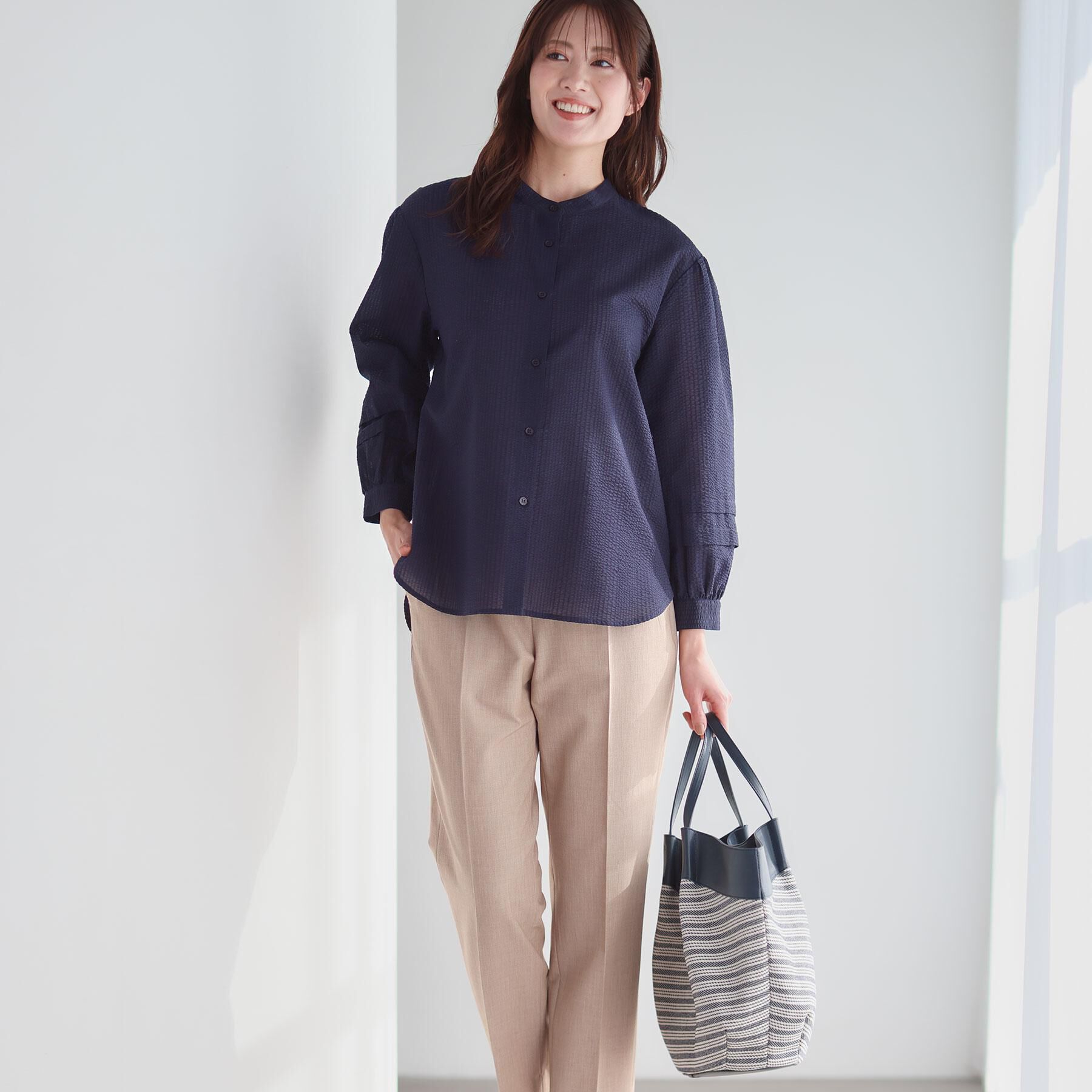 Reflect「【ゆったり着られる◎】バンドカラーシャツブラウス」|シャツ・ブラウス|