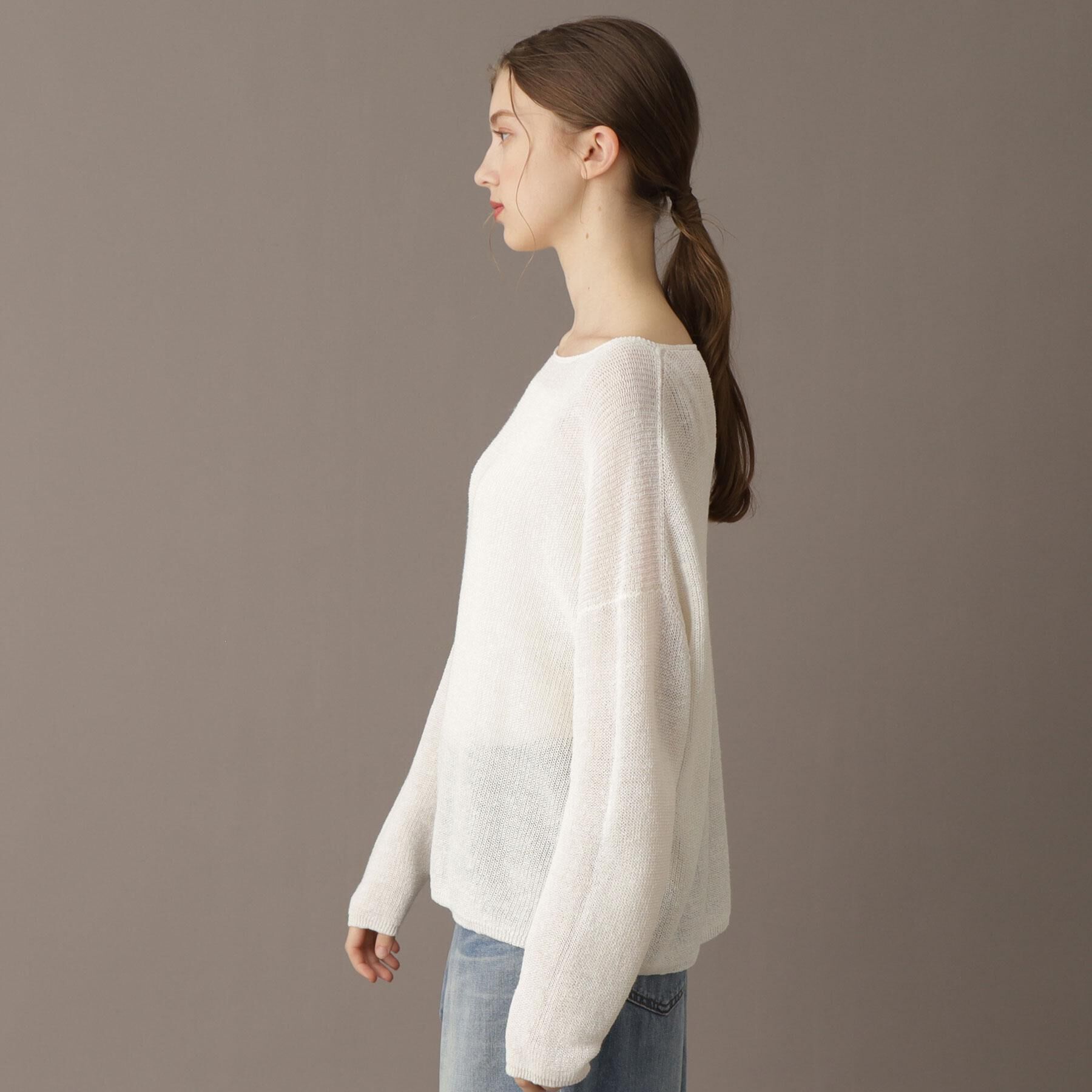 DRESSTERIOR「【洗える/薄手/清涼感】リネンブレンドプルオーバー」|ニット・セーター|