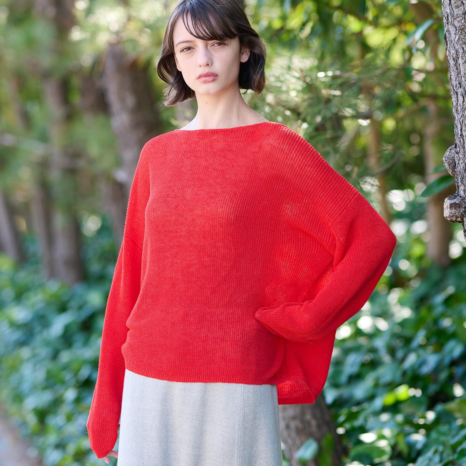 DRESSTERIOR「【洗える/薄手/清涼感】リネンブレンドプルオーバー」|ニット・セーター|