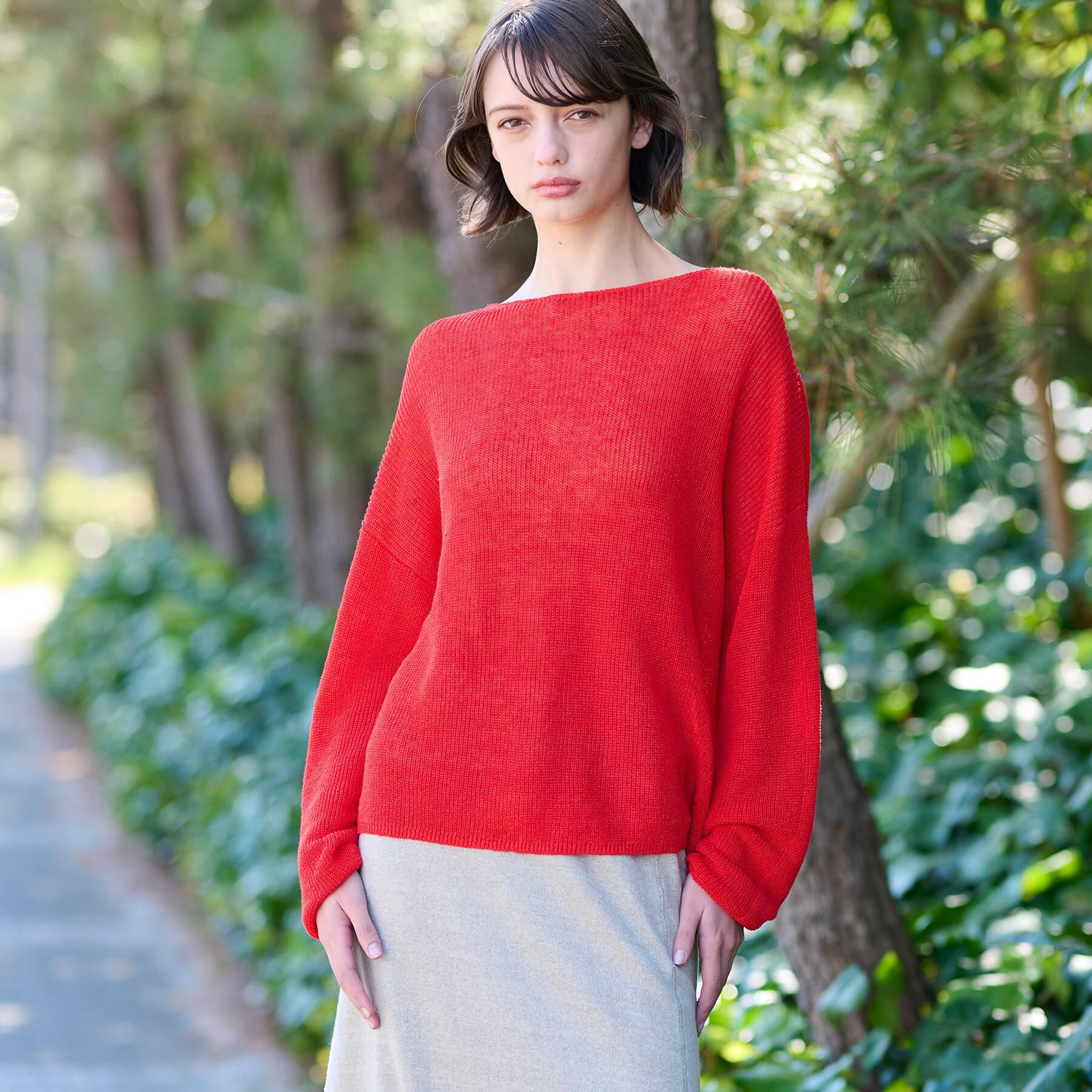 DRESSTERIOR「【洗える/薄手/清涼感】リネンブレンドプルオーバー」|ニット・セーター|