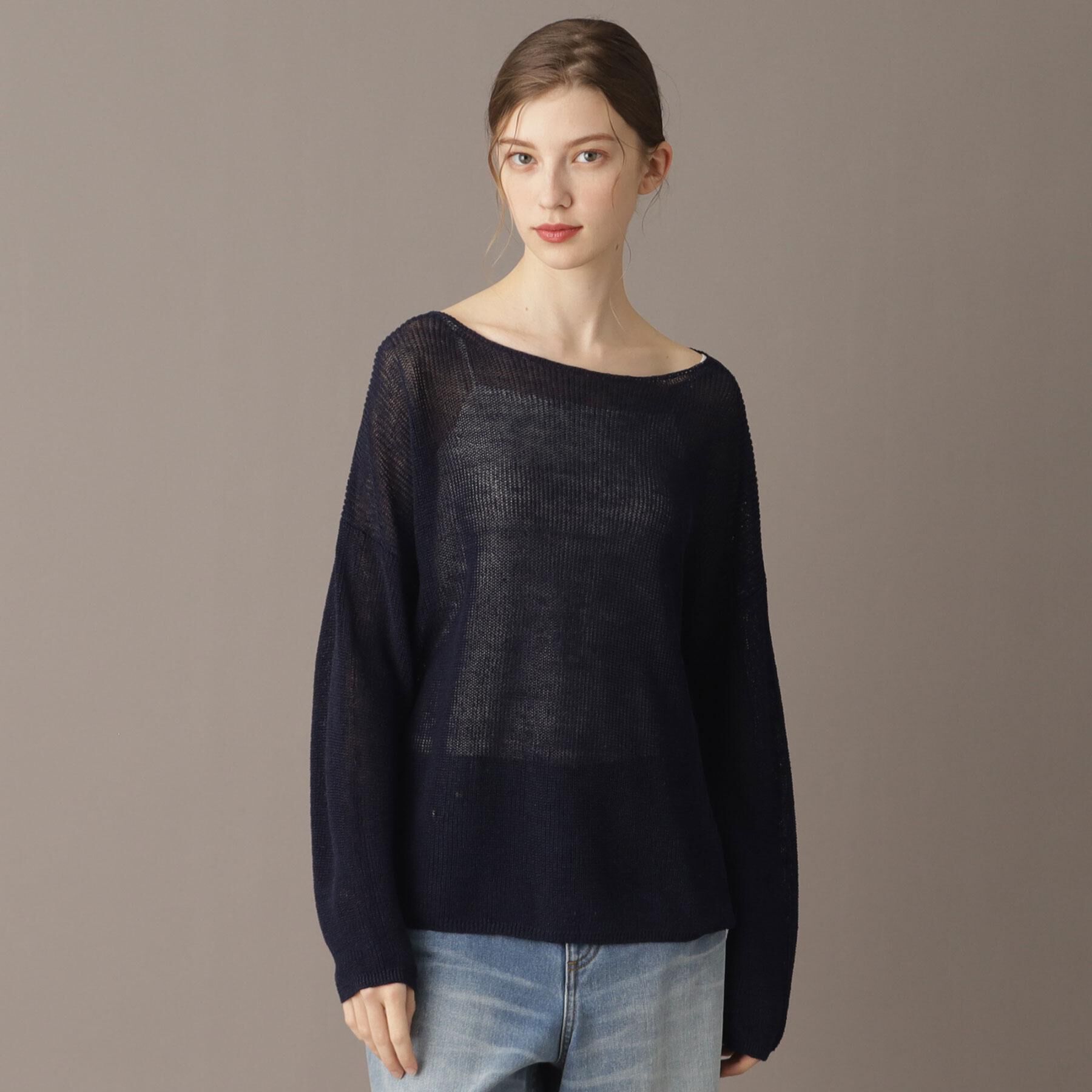 DRESSTERIOR「【洗える/薄手/清涼感】リネンブレンドプルオーバー」|ニット・セーター|