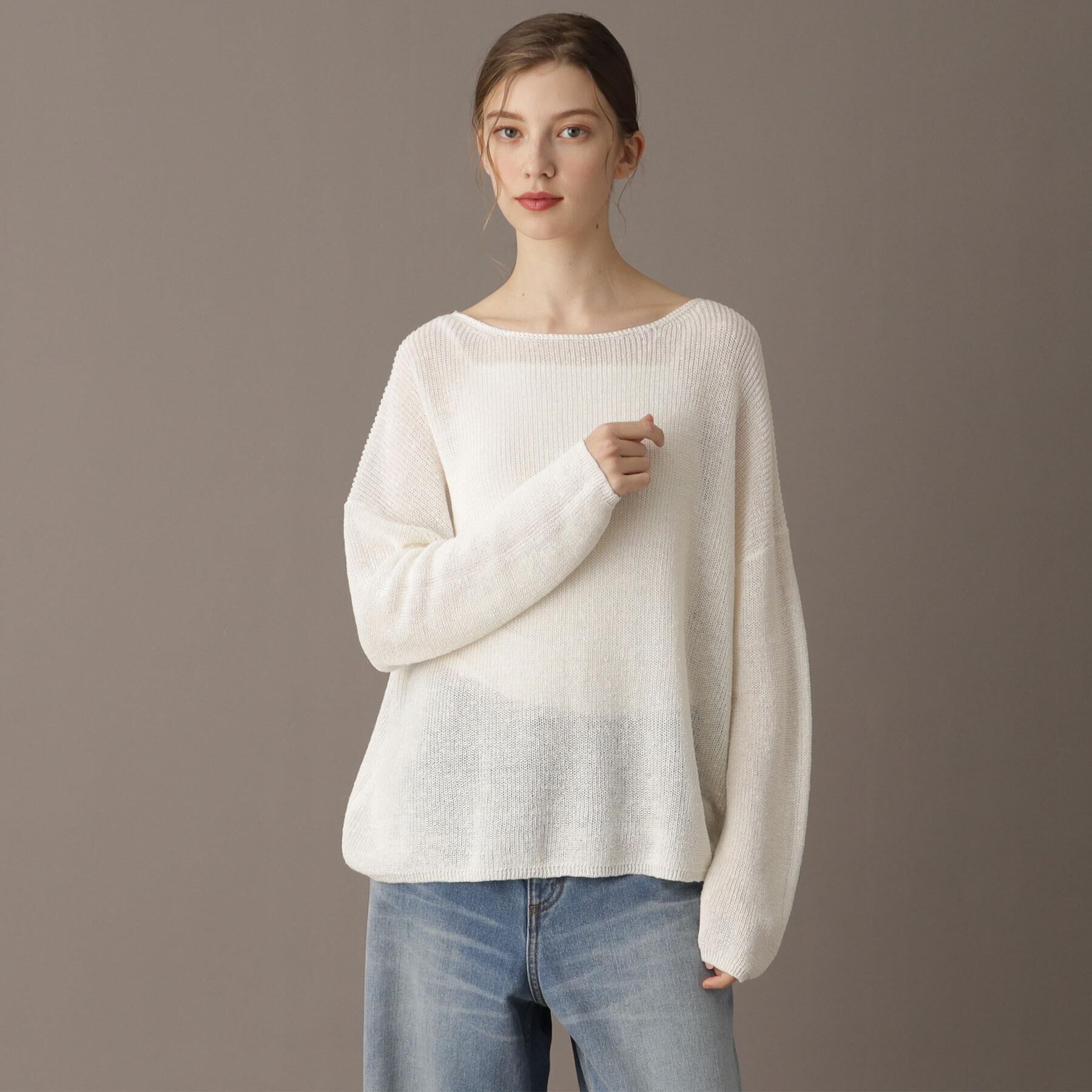 DRESSTERIOR「【洗える/薄手/清涼感】リネンブレンドプルオーバー」|ニット・セーター|