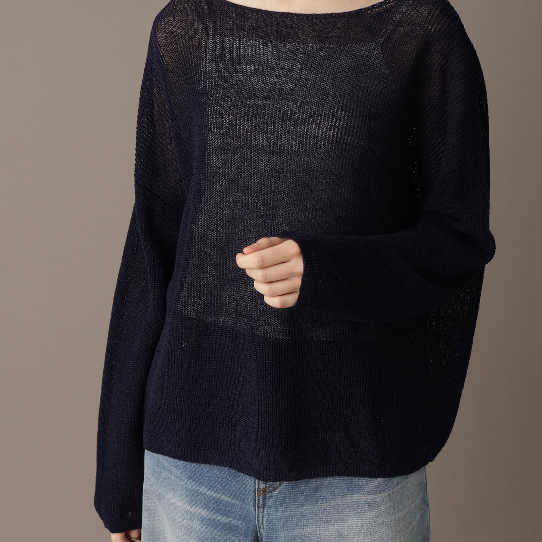 DRESSTERIOR「【洗える/薄手/清涼感】リネンブレンドプルオーバー」|ニット・セーター|