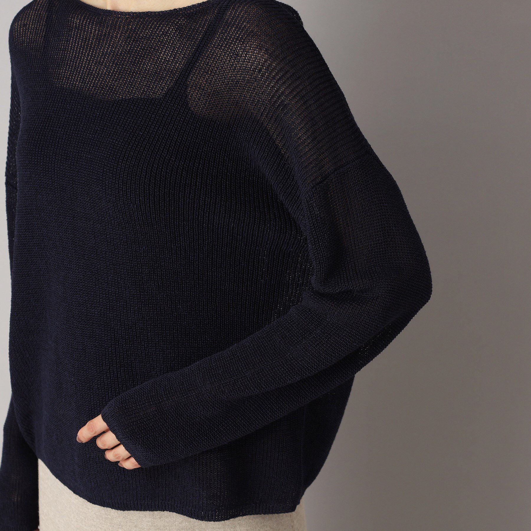 DRESSTERIOR「【洗える/薄手/清涼感】リネンブレンドプルオーバー」|ニット・セーター|