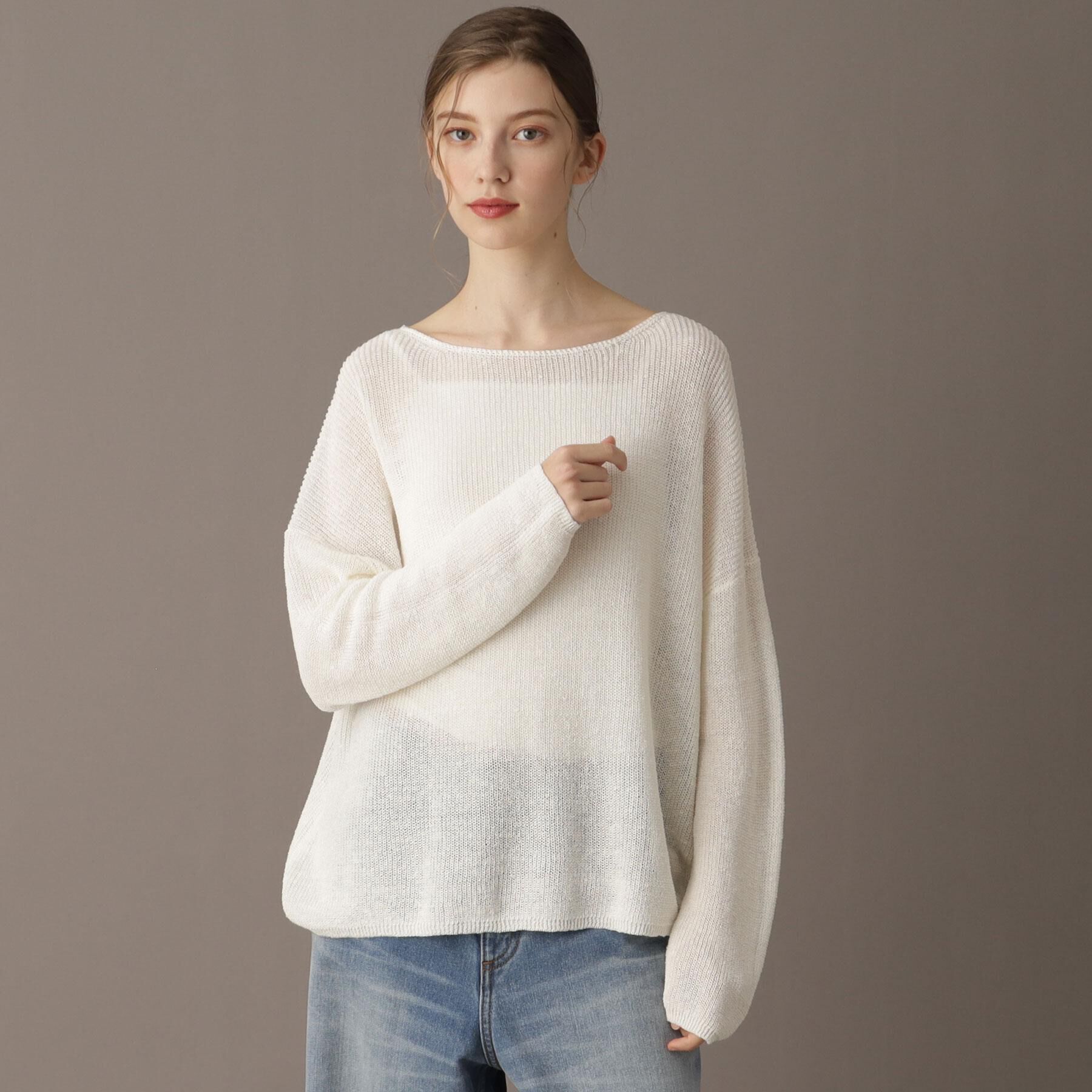 DRESSTERIOR「【洗える/薄手/清涼感】リネンブレンドプルオーバー」|ニット・セーター|