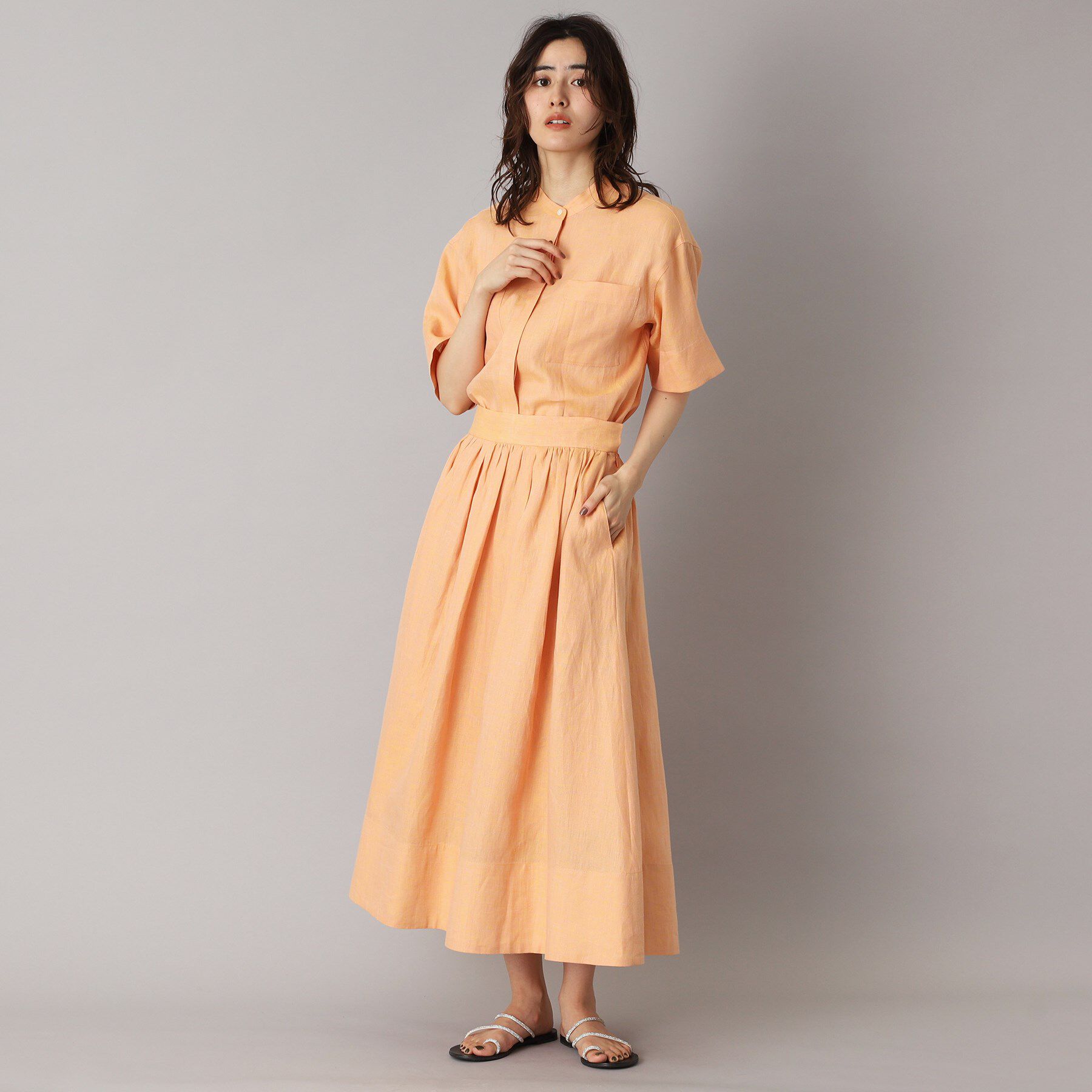 DRESSTERIOR「【洗える／ふんわり軽やか】フレンチリネンタックギャザースカート」|スカート|