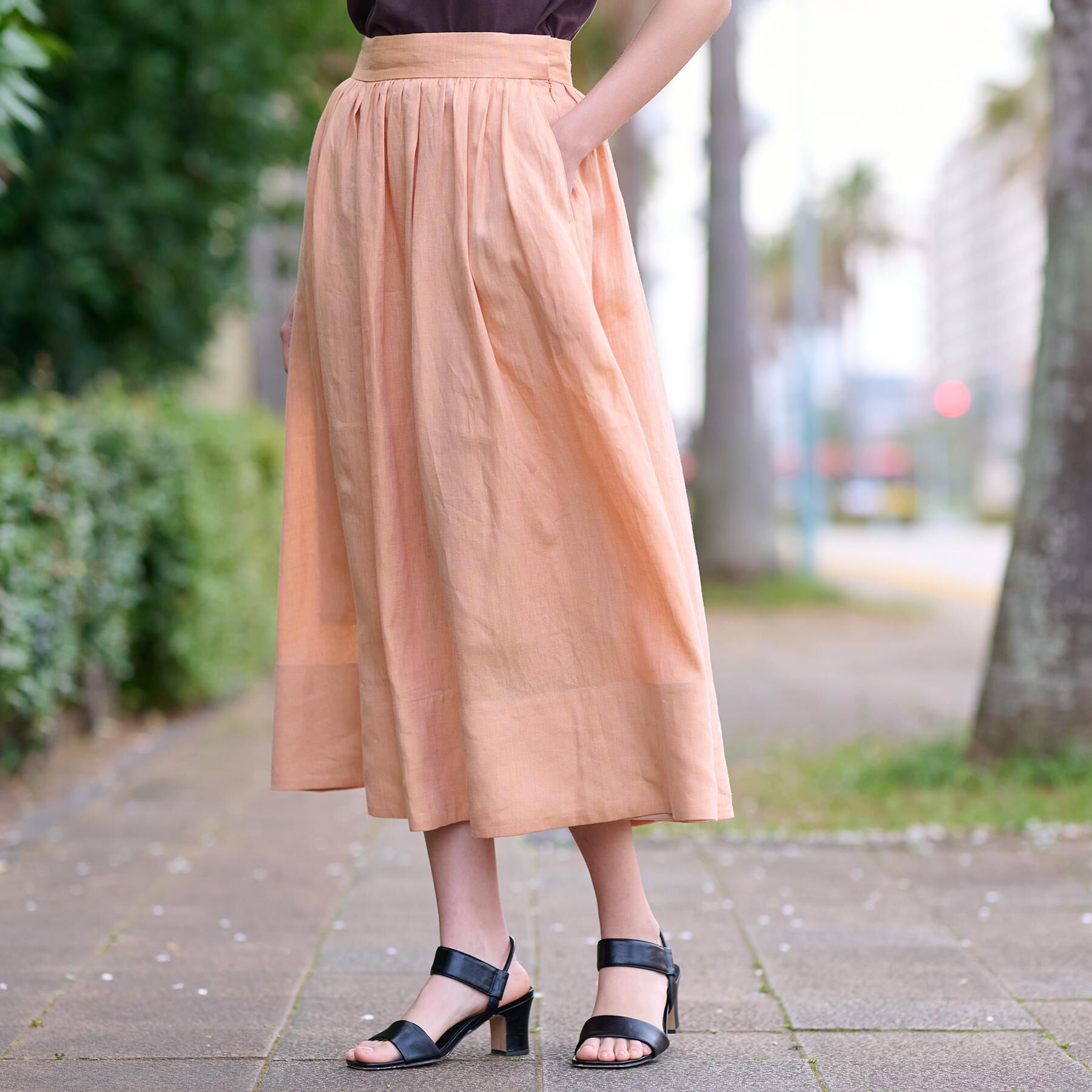 DRESSTERIOR「【洗える／ふんわり軽やか】フレンチリネンタックギャザースカート」|スカート|