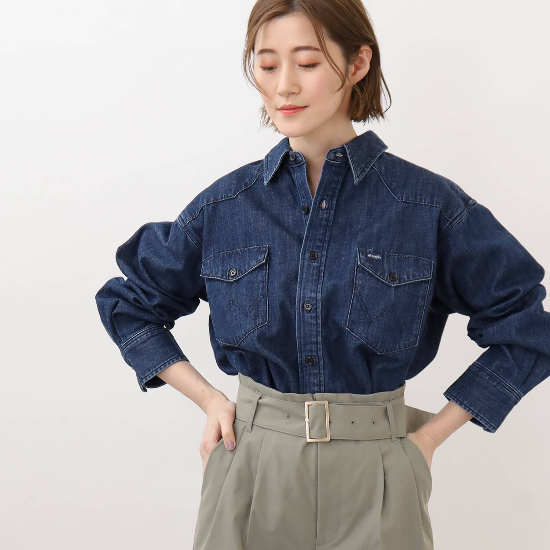 grove「【別注】Wrangler デニムシャツ」|シャツ・ブラウス|ブルー(093)