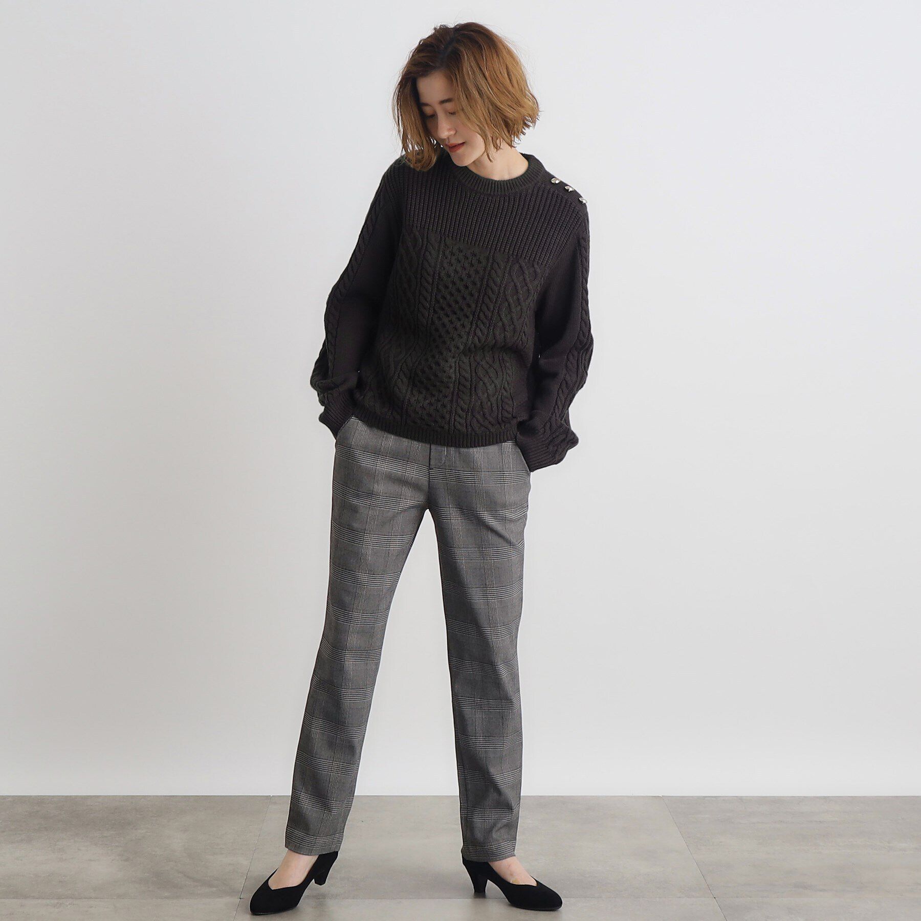 grove「編地切替ケーブルニット」|ニット・セーター|