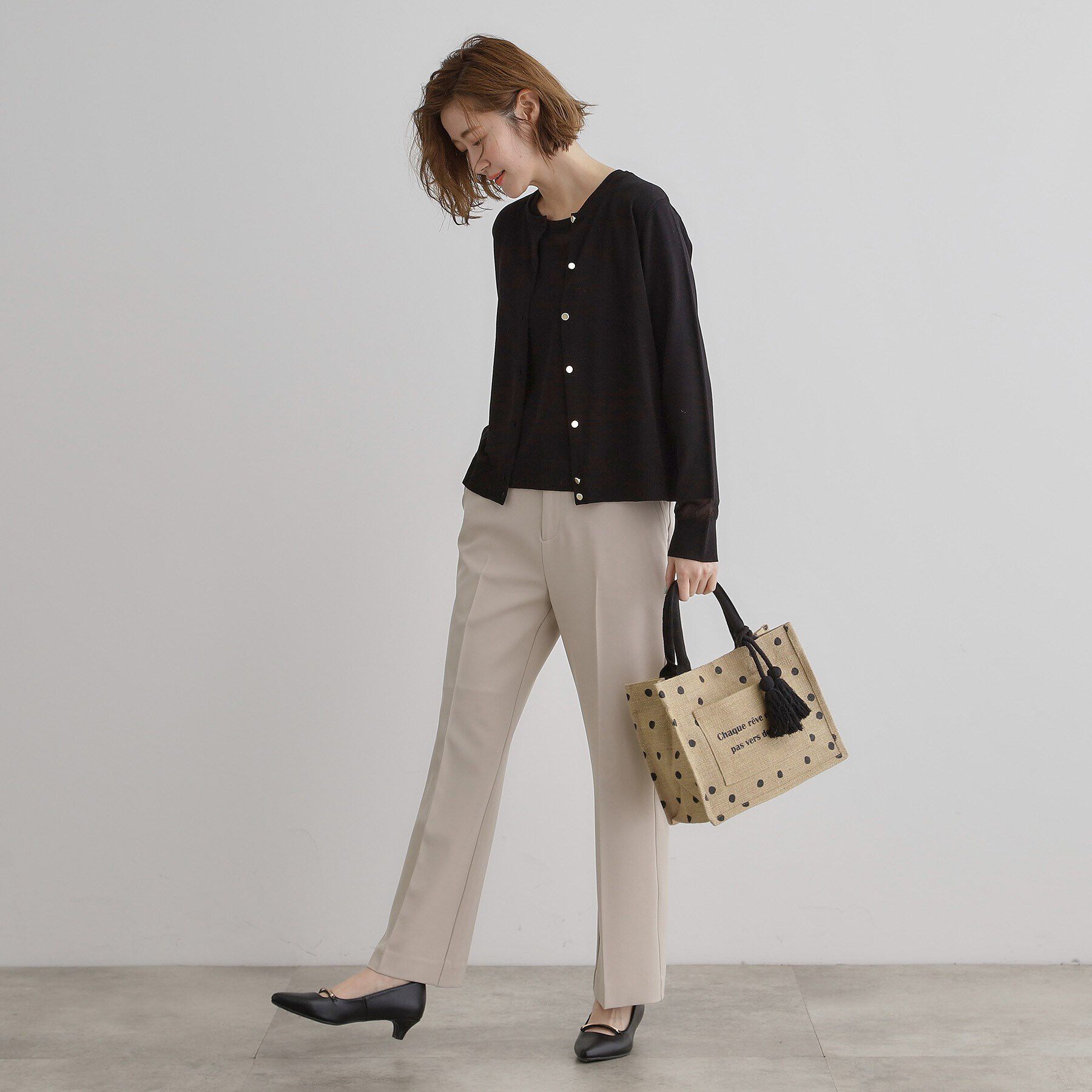 grove「スクエアタッセルジュートトート」|トートバッグ|