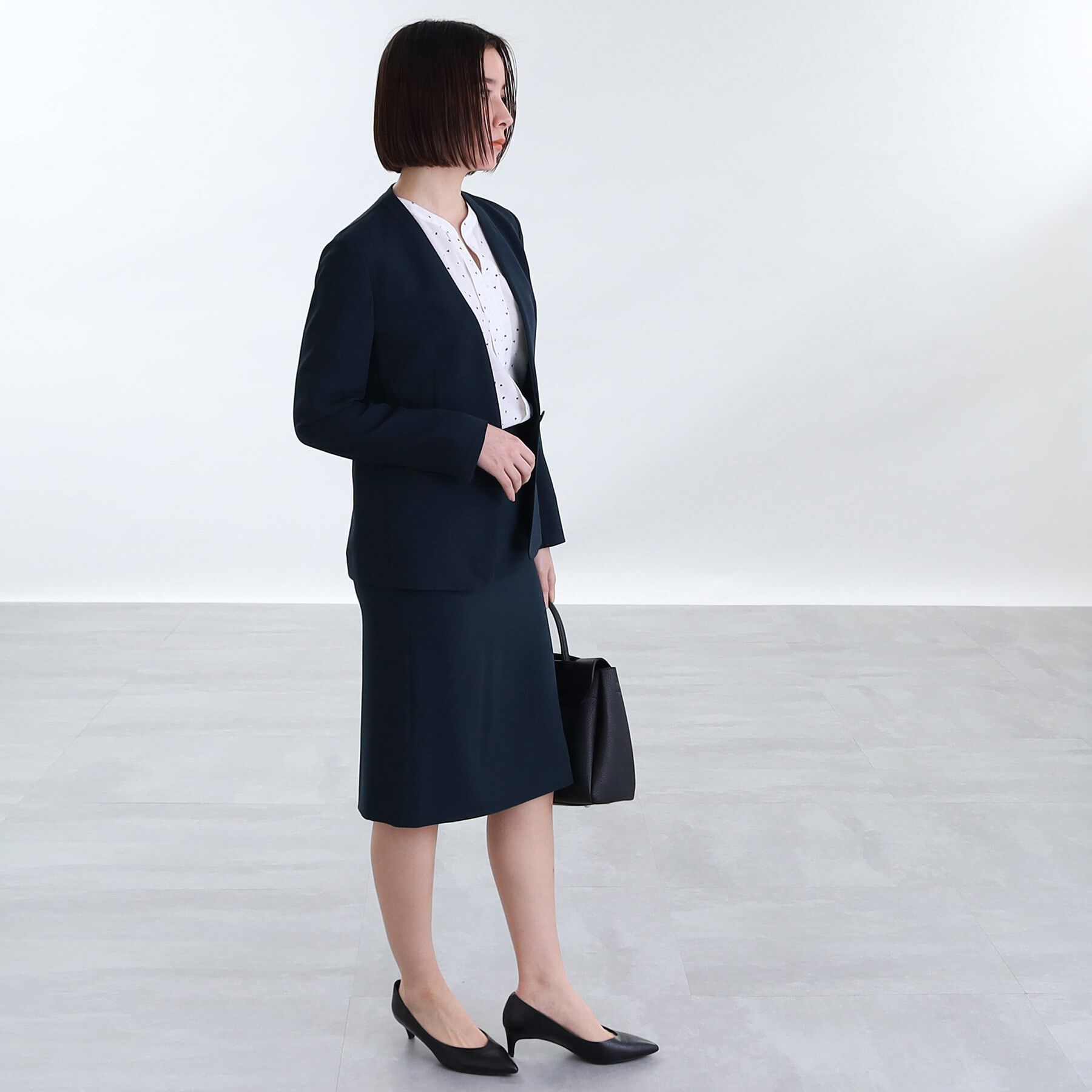 INDIVI「【定番スーツ／UVケア／イージーケア／洗える】ウール調ストレートスカート」|スーツ|