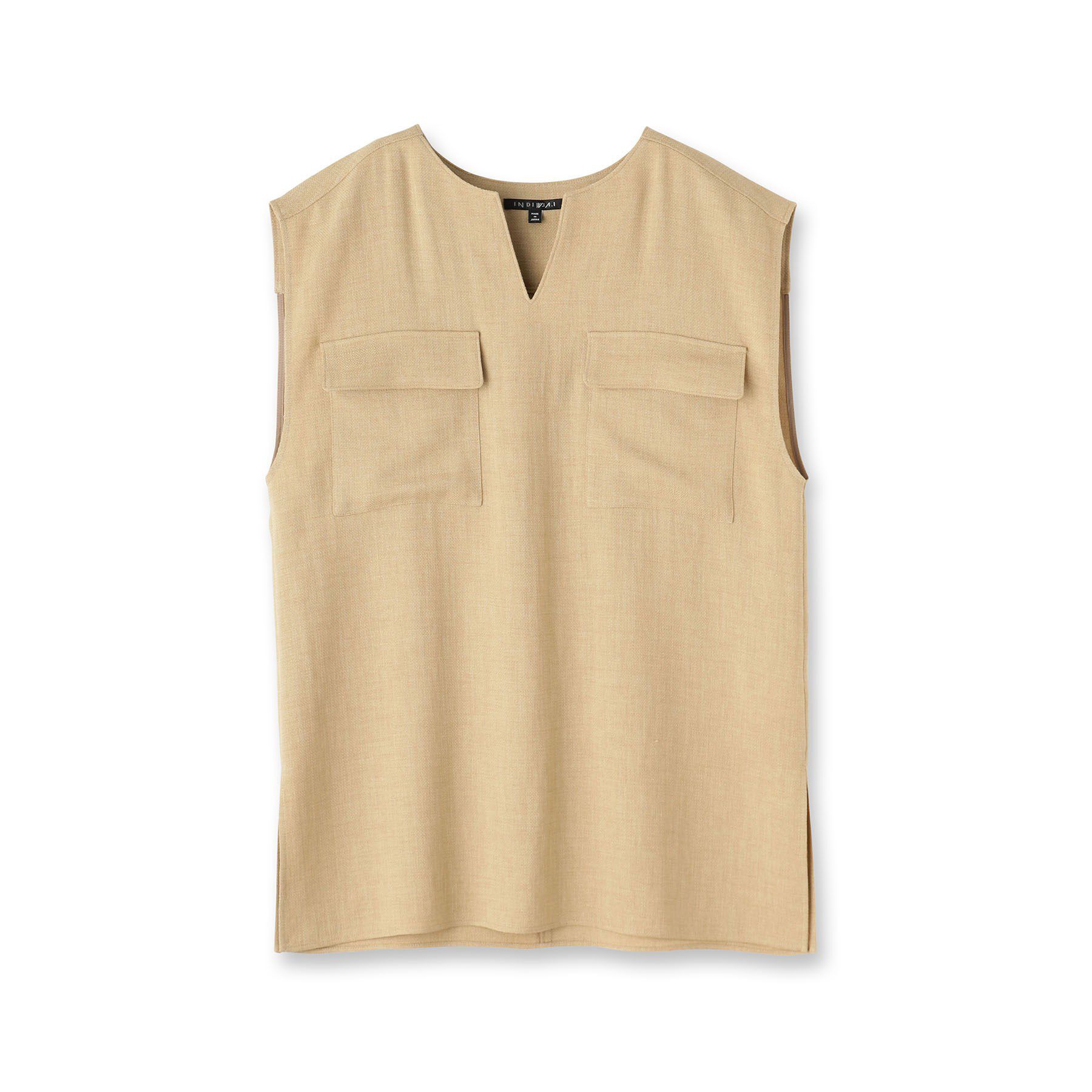 INDIVI「【洗える／日本製／SETUP可能】トリアセテート混ベストブラウス」|シャツ・ブラウス|