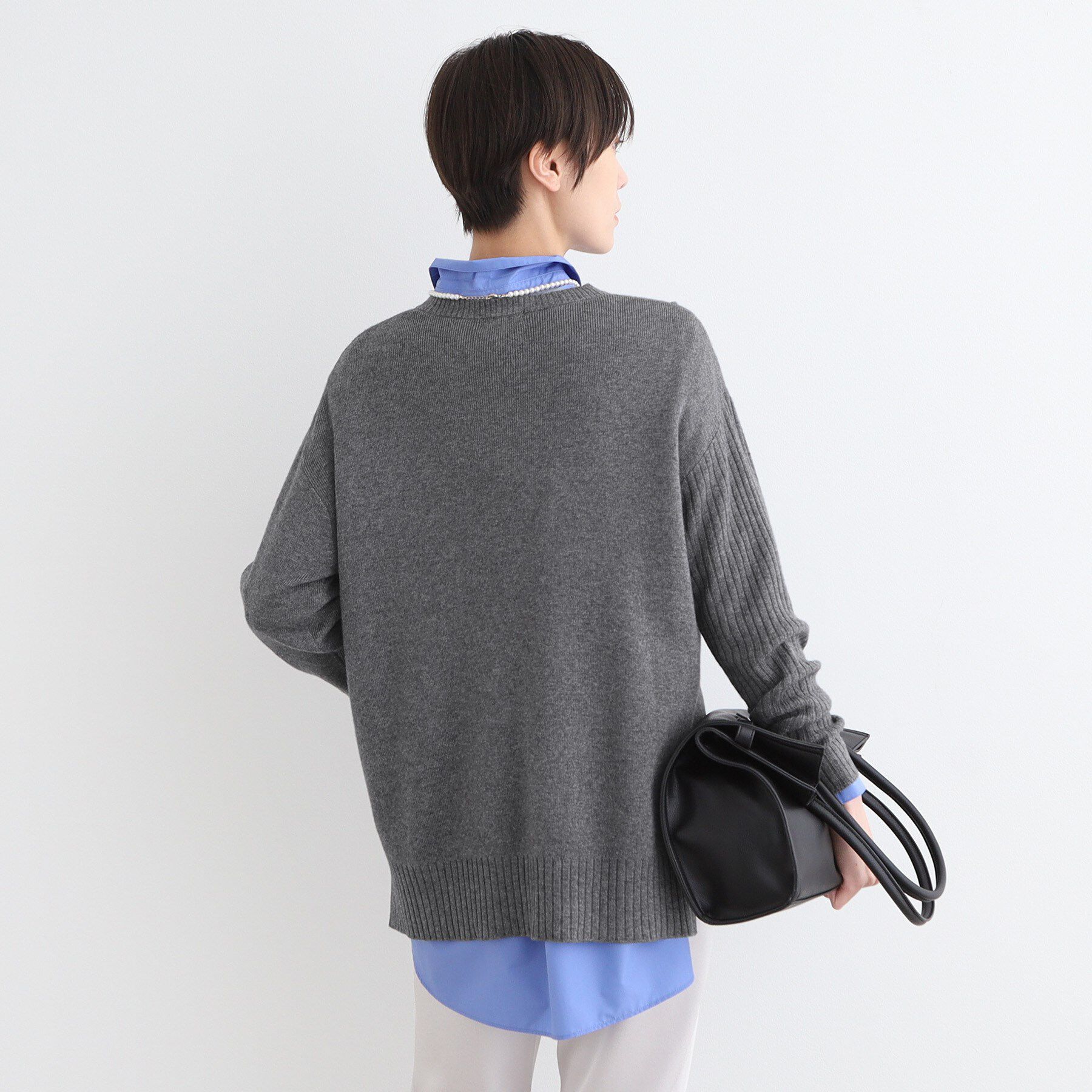 INDIVI「【洗える／ウール混】アシンメトリーデザインニット」|ニット・セーター|