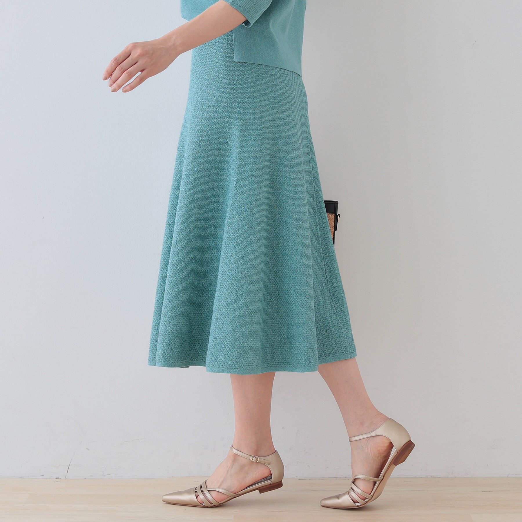 INDIVI「【洗える／和紙混素材／SETUP可能】フレアスカート」|スカート|