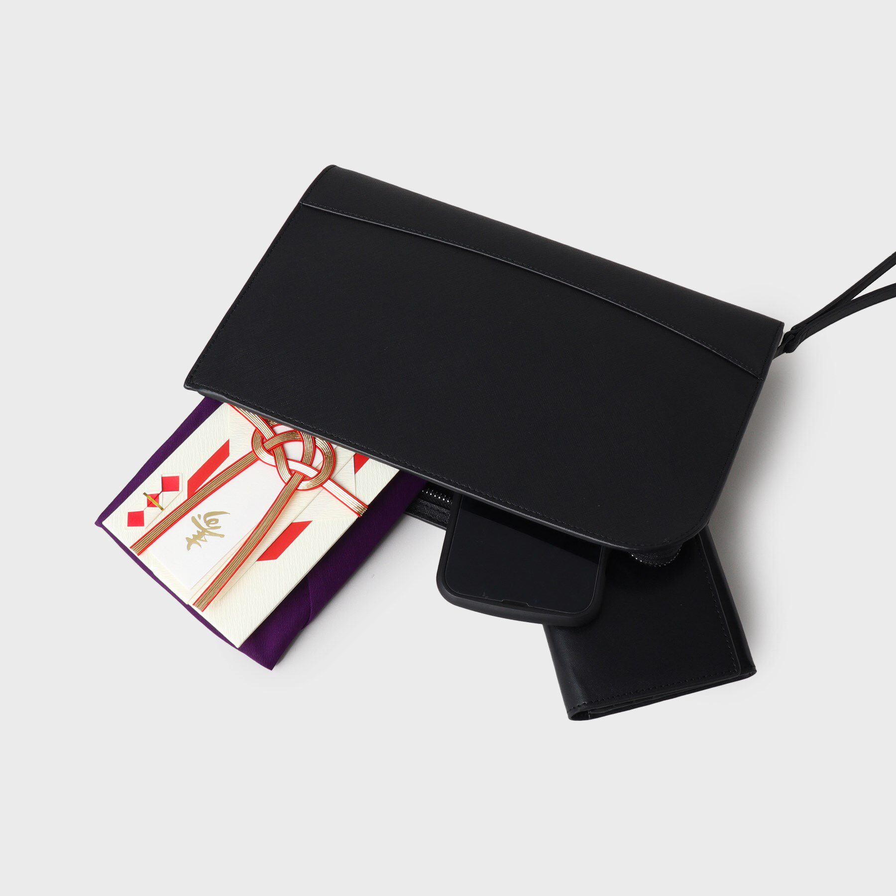 TAKEO KIKUCHI「【冠婚葬祭】ブラックレザー クラッチバッグ」|クラッチバッグ|