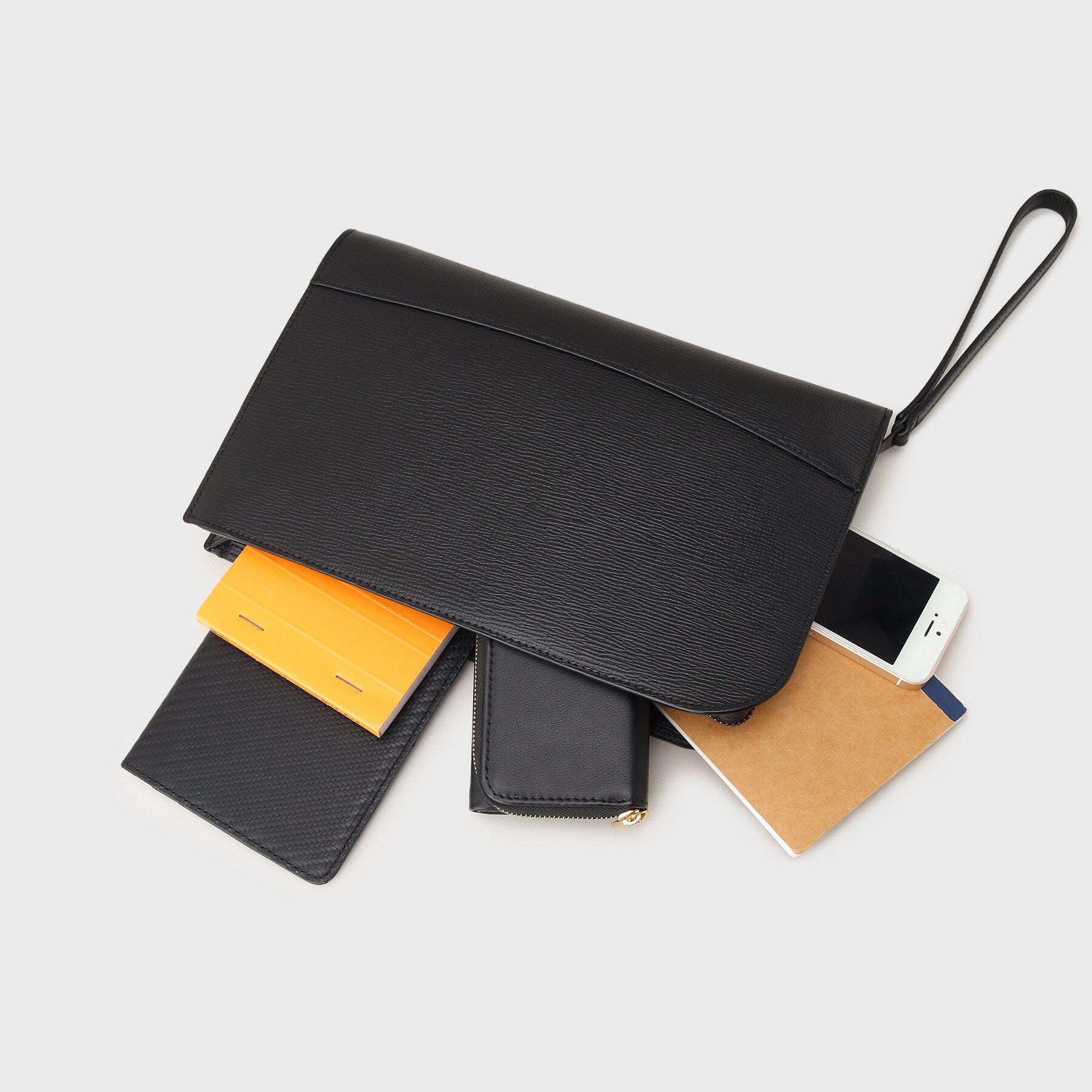 TAKEO KIKUCHI「【冠婚葬祭】ブラックレザー クラッチバッグ」|クラッチバッグ|