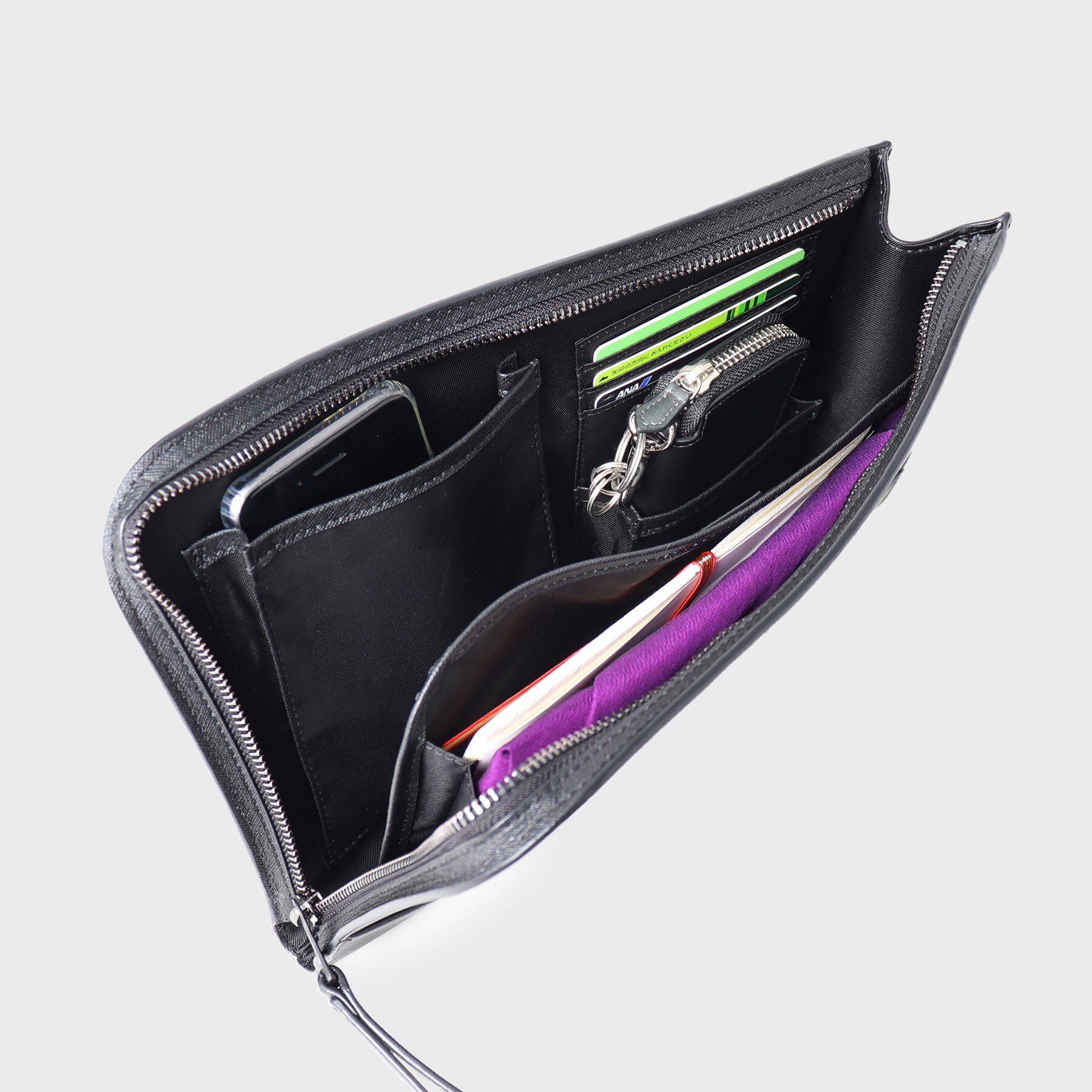 TAKEO KIKUCHI「【冠婚葬祭】ブラックレザー クラッチバッグ」|クラッチバッグ|