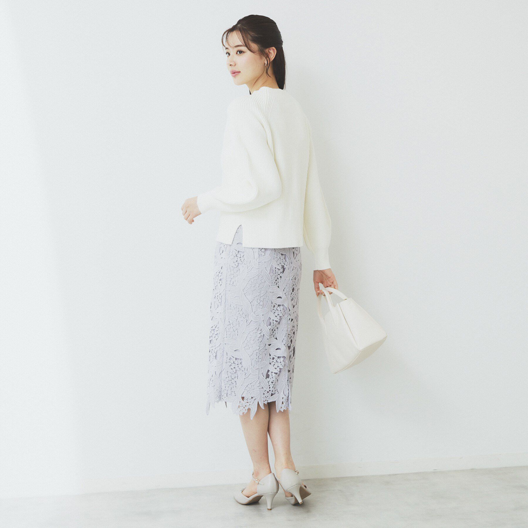 index「ラグランスリーブリブニット【洗濯機洗い可】」|ニット・セーター|