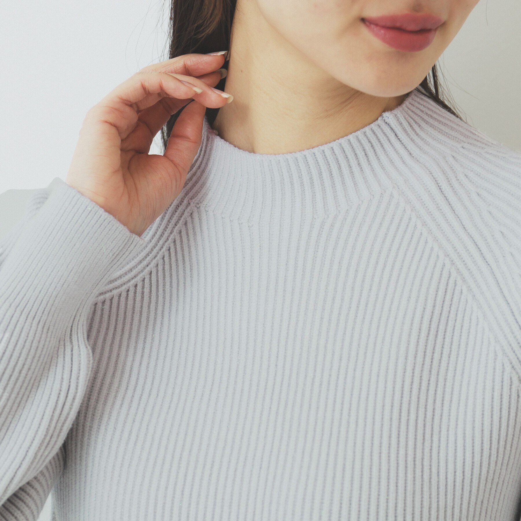 index「ラグランスリーブリブニット【洗濯機洗い可】」|ニット・セーター|