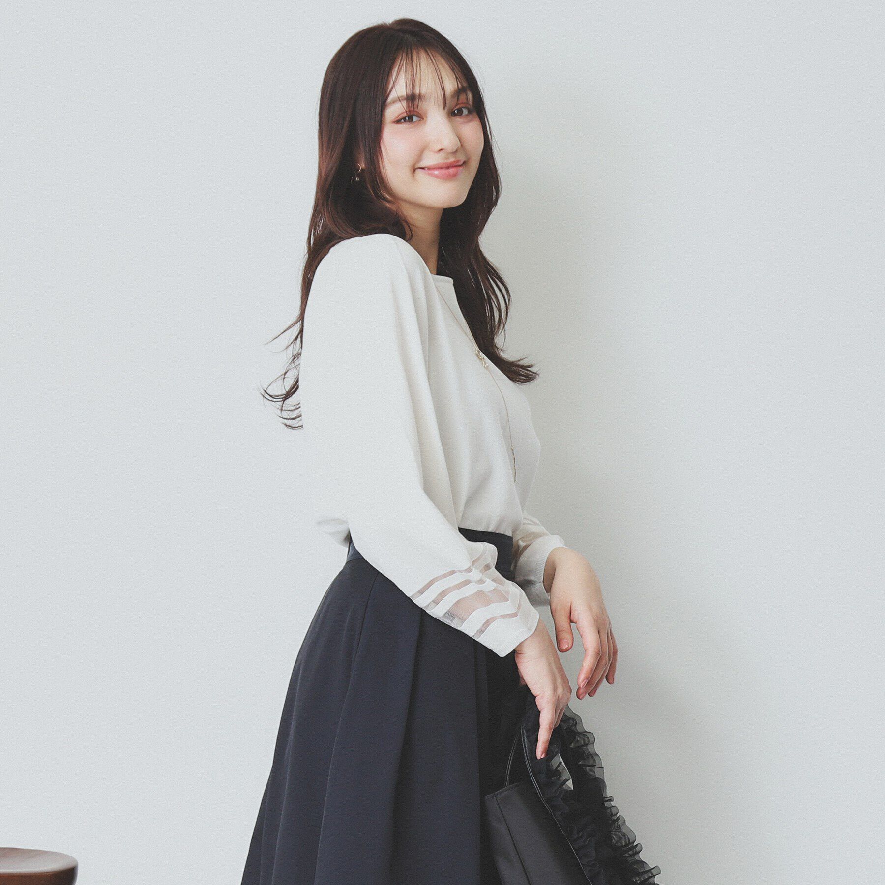 index「シアーラインパフスリーブニット【UV/洗濯機洗い可】」|ニット・セーター|