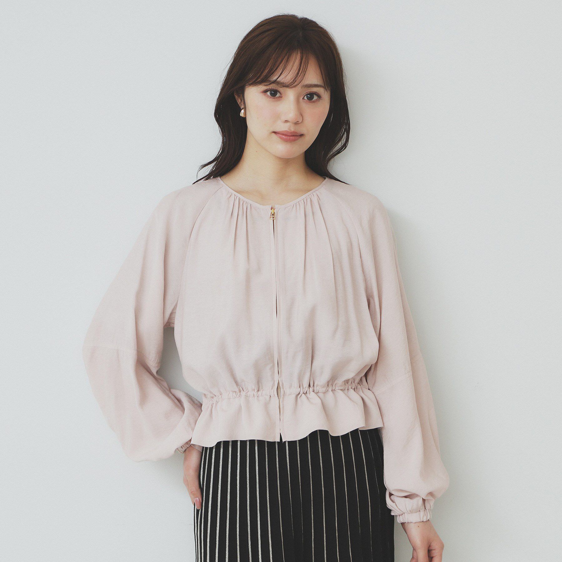 index「ノーカラーペプラムブルゾン【洗濯機洗い可】」|ブルゾン・スタジャン|