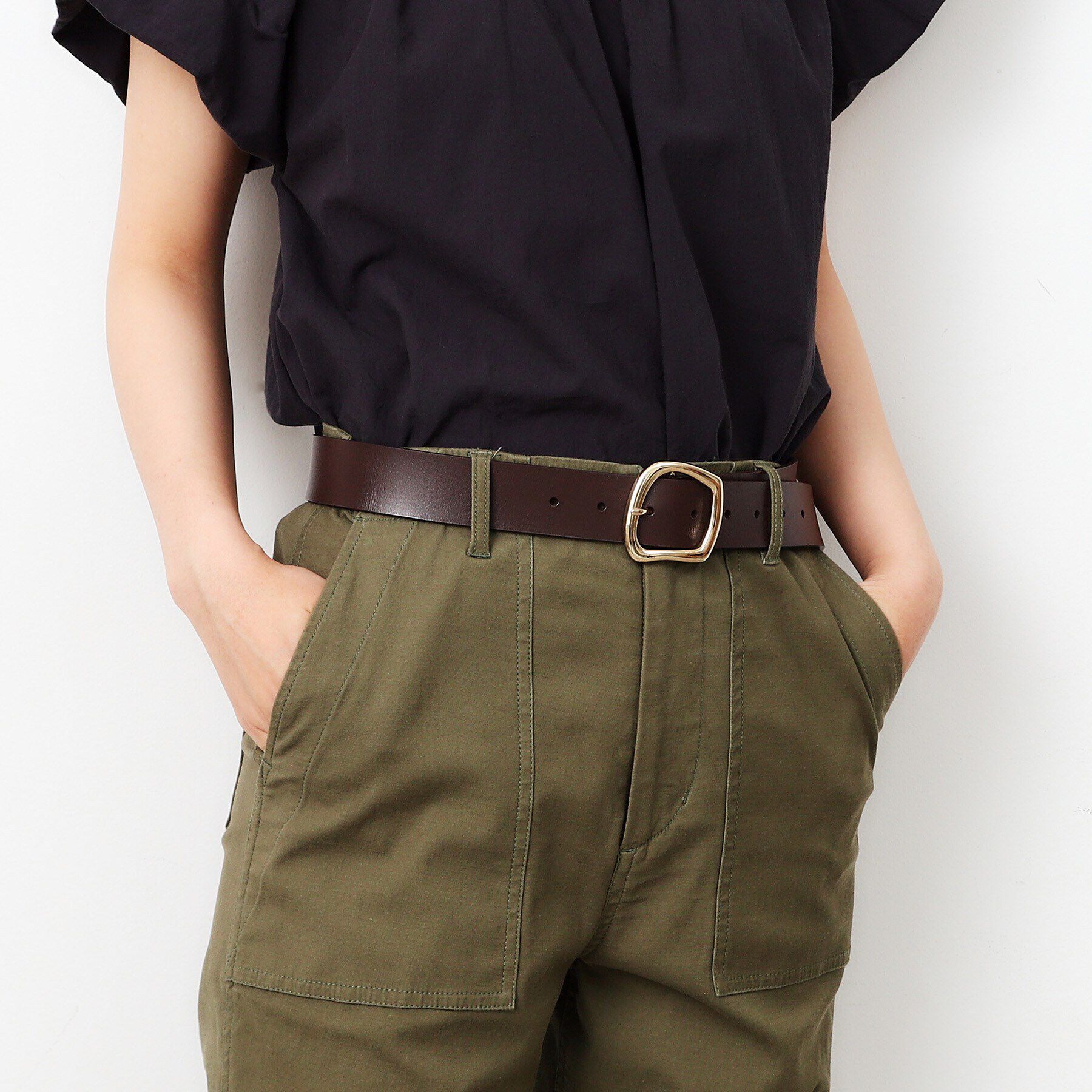 OPAQUE.CLIP「変形メタル幅広ベルト」|ベルト|