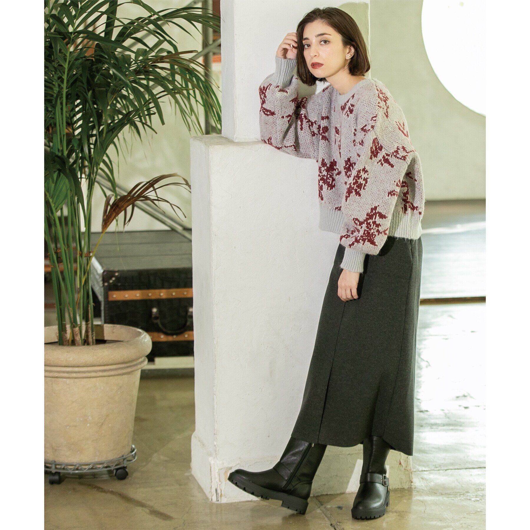 OPAQUE.CLIP「《S-LLsize/7color》ウールライクストレッチタイトスカート【洗濯機洗い可】」|スカート|