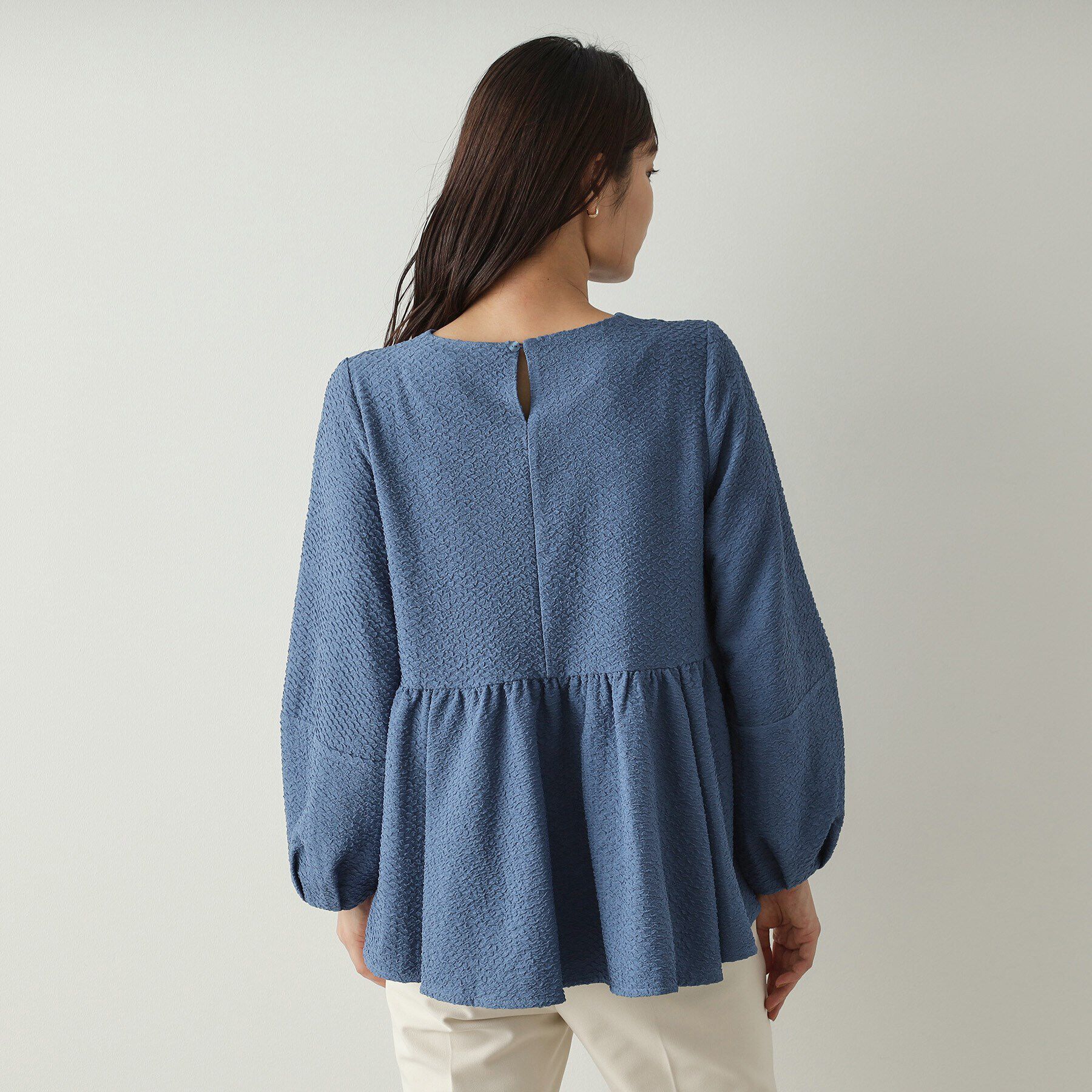 OPAQUE.CLIP「ふくれジャカードペプラムブラウス【洗濯機洗い可】」|シャツ・ブラウス|