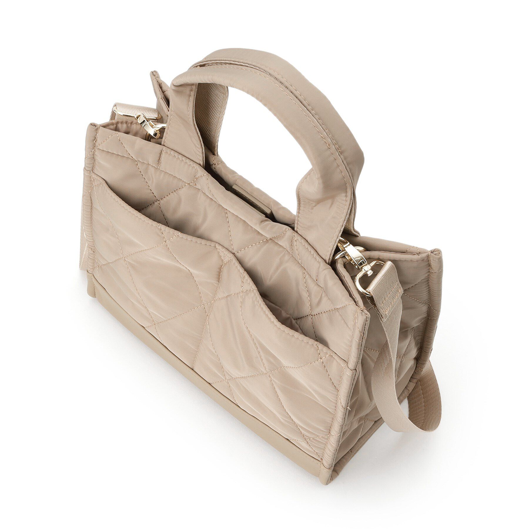 OPAQUE.CLIP「【2WAY】ダイヤキルティングスクエアミドルショルダーバッグ」|トートバッグ|