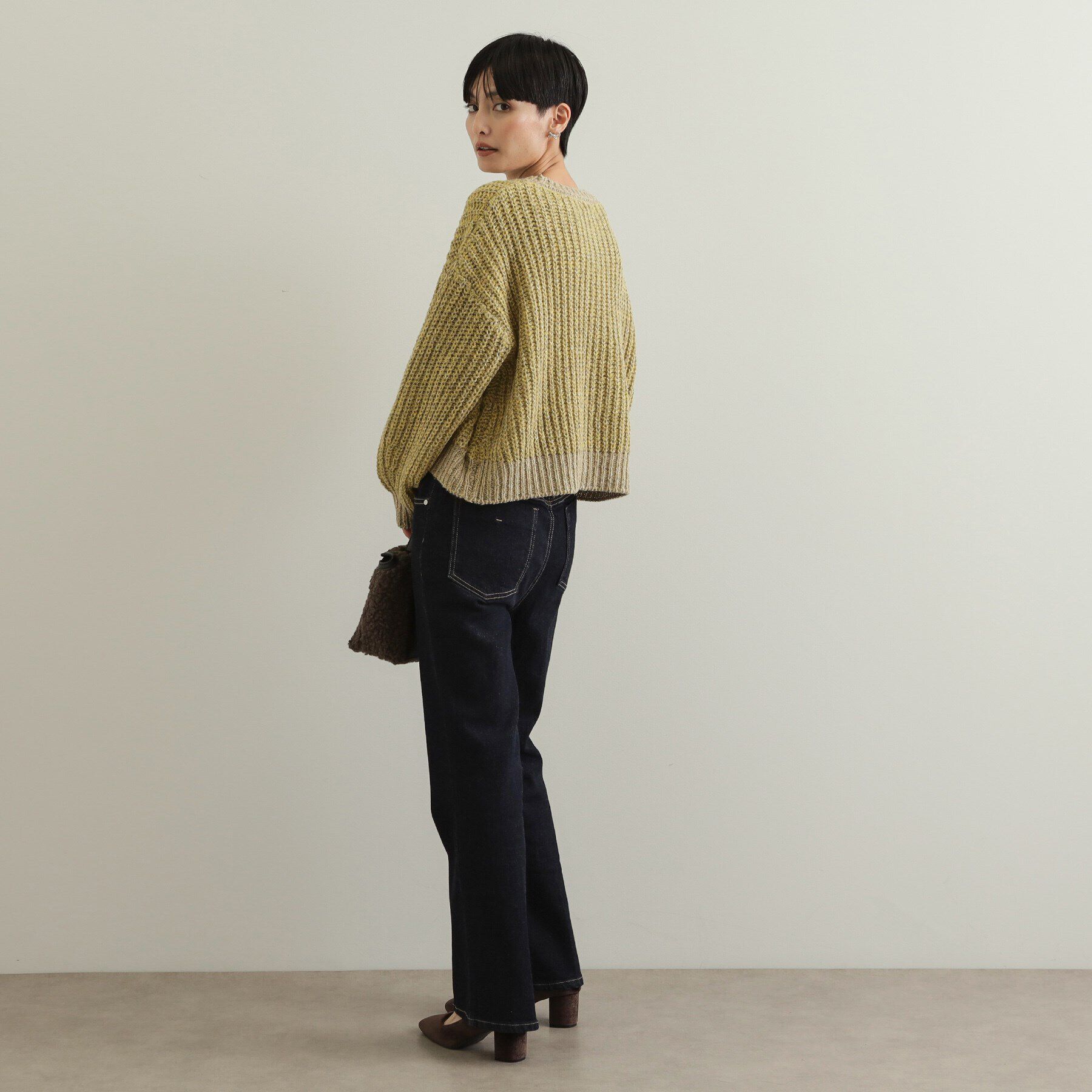 OPAQUE.CLIP「カラーMIXミドルゲージニット【洗濯機洗い可】」|ニット・セーター|