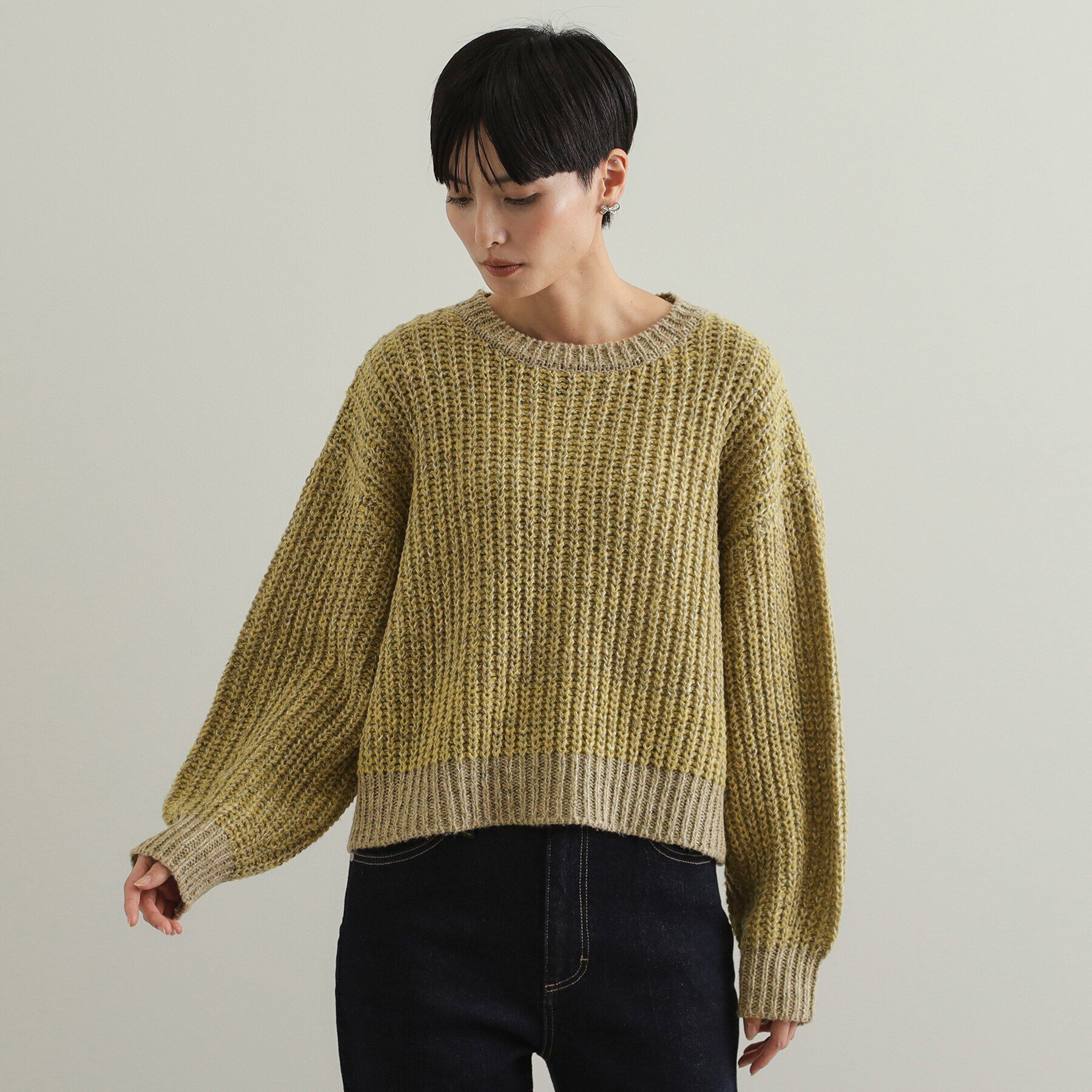 OPAQUE.CLIP「カラーMIXミドルゲージニット【洗濯機洗い可】」|ニット・セーター|