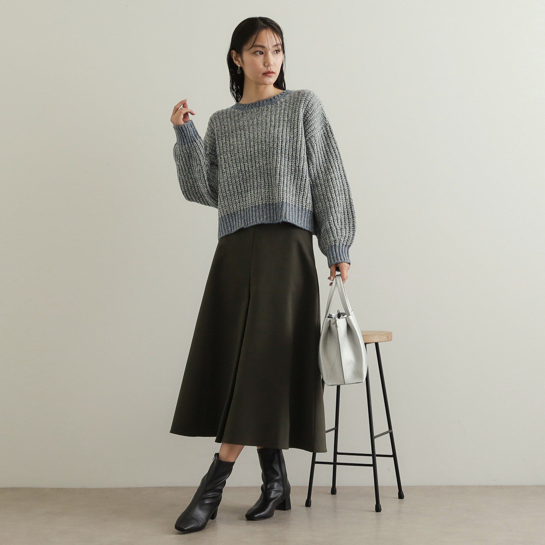 OPAQUE.CLIP「カラーMIXミドルゲージニット【洗濯機洗い可】」|ニット・セーター|