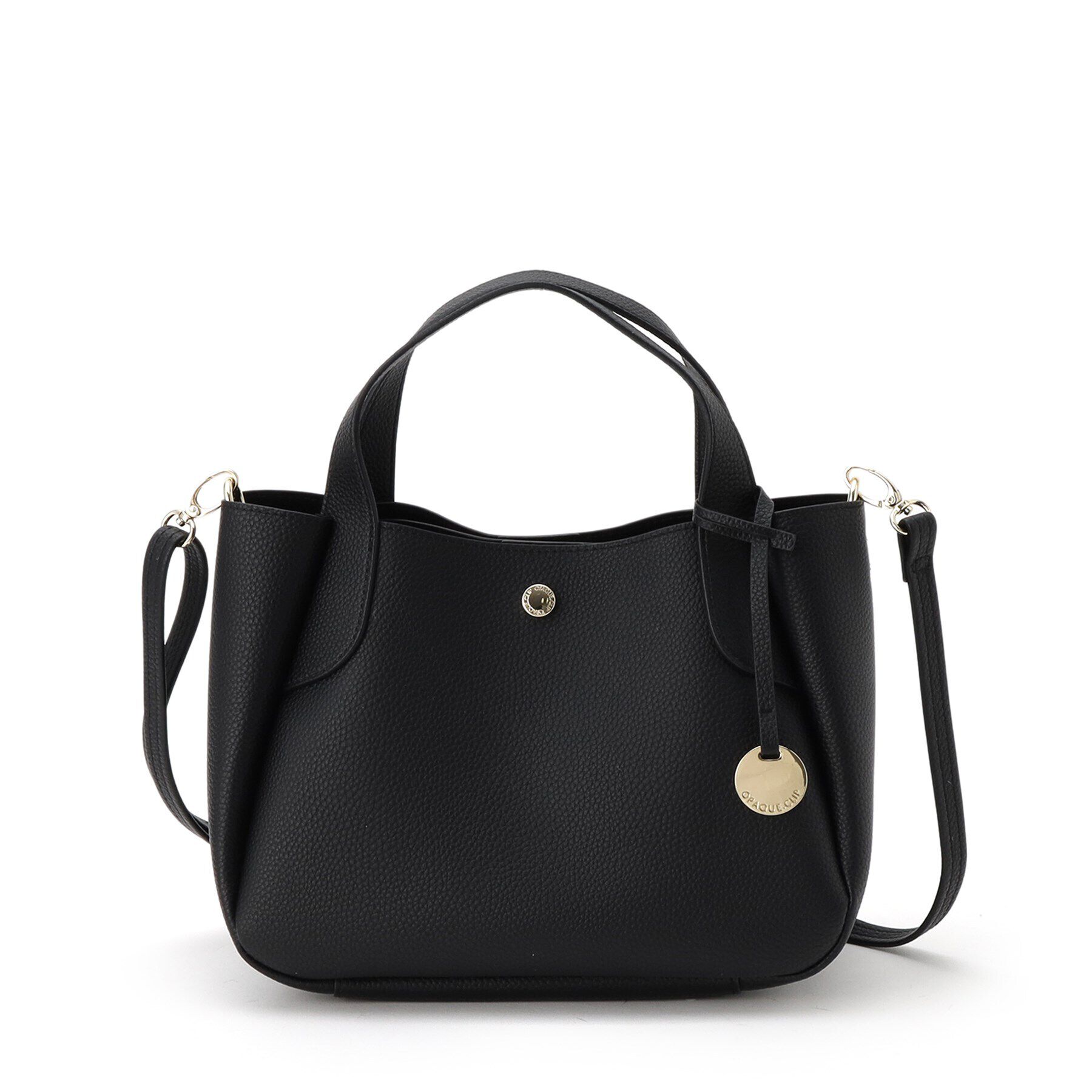 OPAQUE.CLIP「【軽量／2WAY】シュリンク合皮ラウンドフォルムミドルトートバッグ」|トートバッグ|