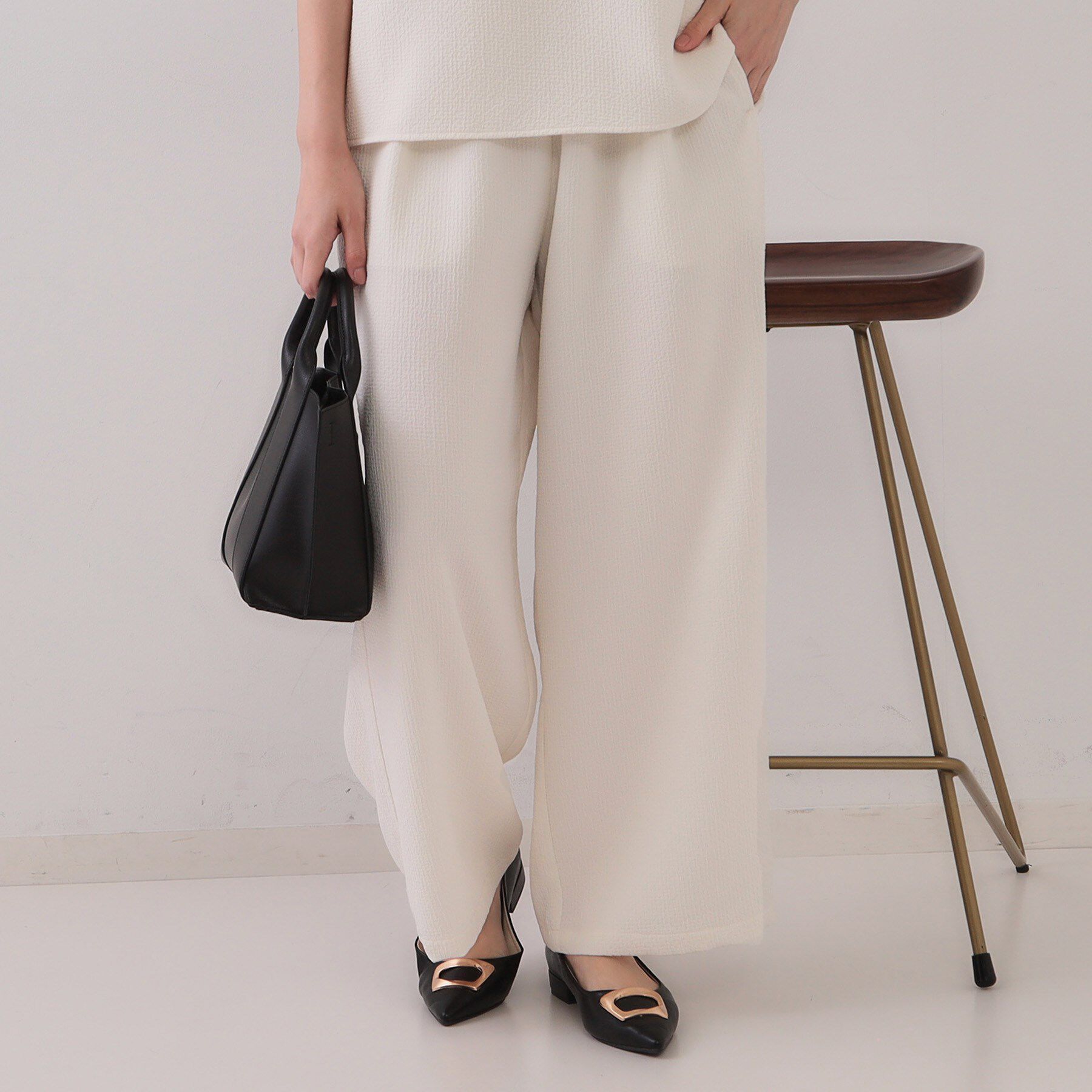 OPAQUE.CLIP「ストレッチジャカードイージーワイドパンツ/セットアップ対応可【洗濯機洗い可】」|その他|