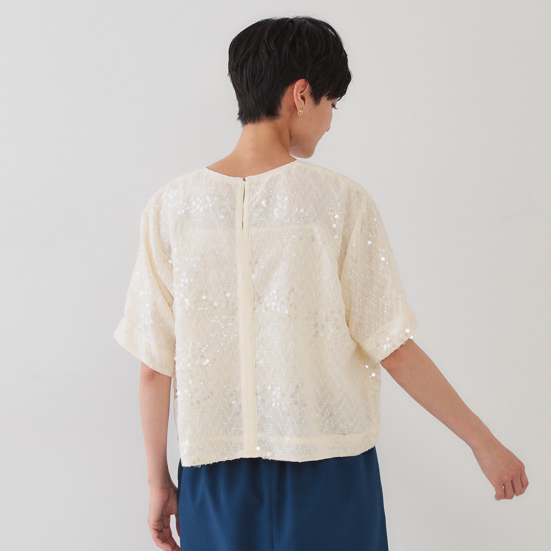 OPAQUE.CLIP「スパンコールブラウス【洗える】」|シャツ・ブラウス|