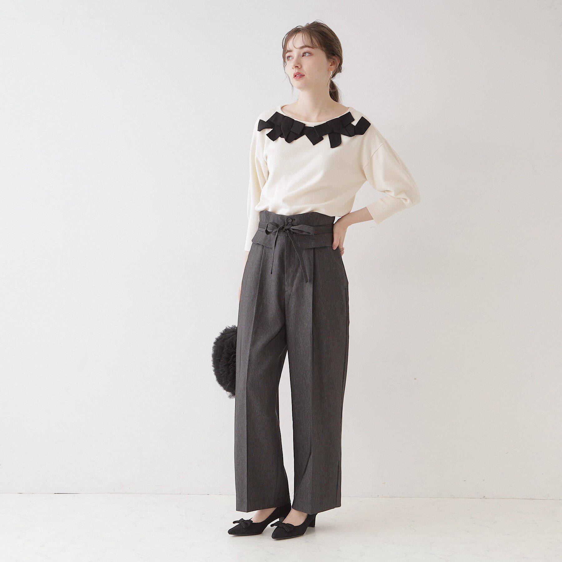 Couture broach「【スッキリきれい見え】デニムライクワイドパンツ」|その他|