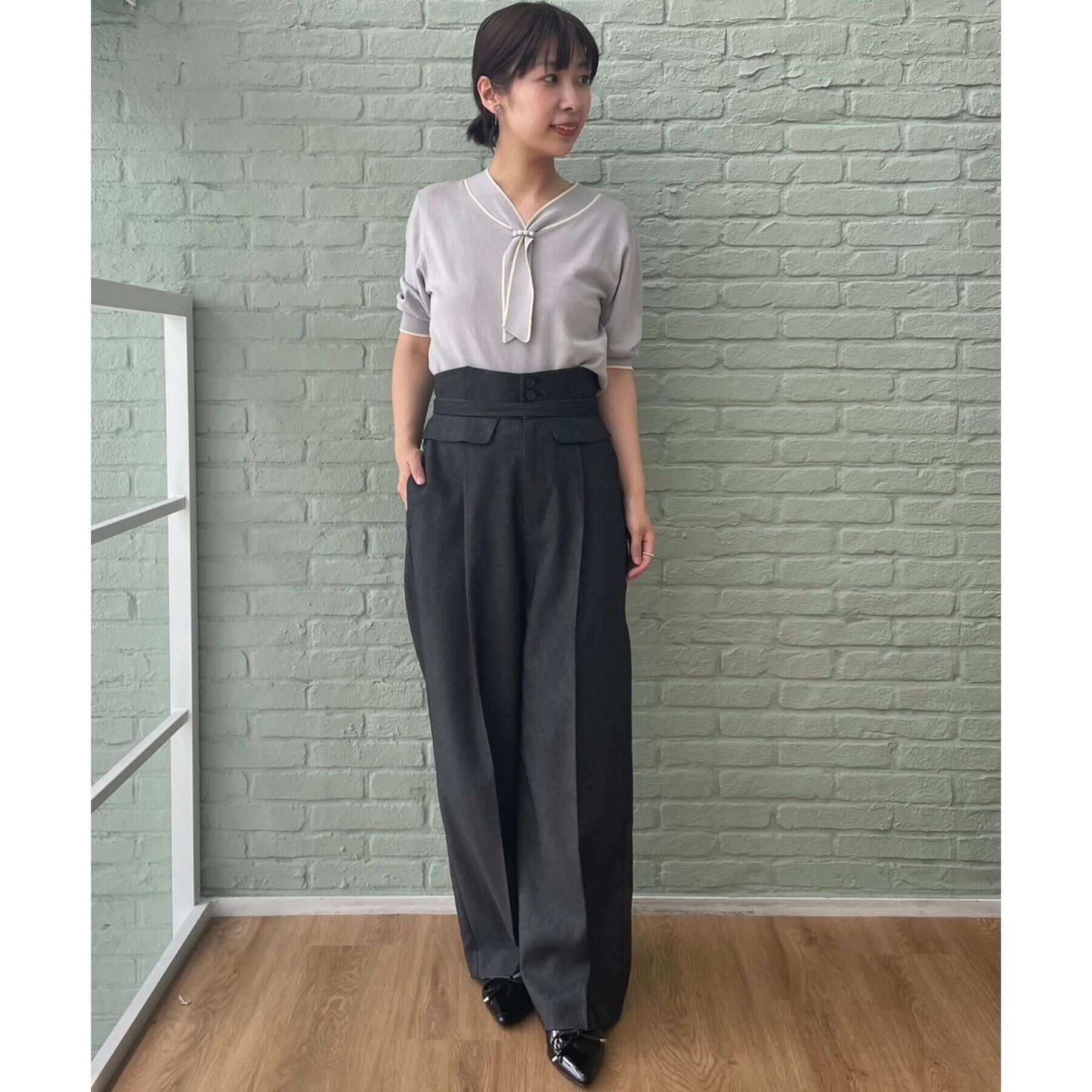 Couture broach「【スッキリきれい見え】デニムライクワイドパンツ」|その他|