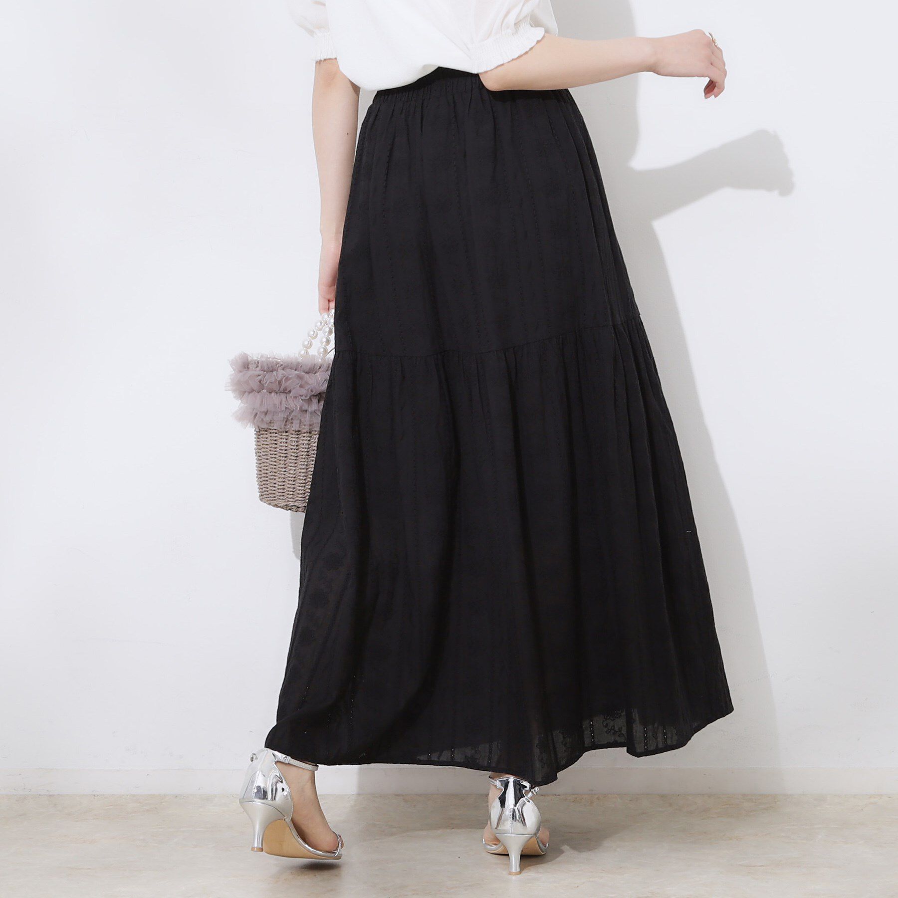 Couture broach「コットンレースティアードスカート」|スカート|