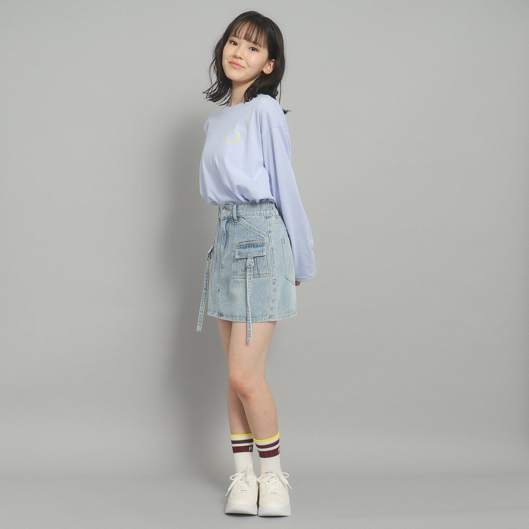 PINK-latte「【インナー付き】デニムカーゴスカート」|スカート|