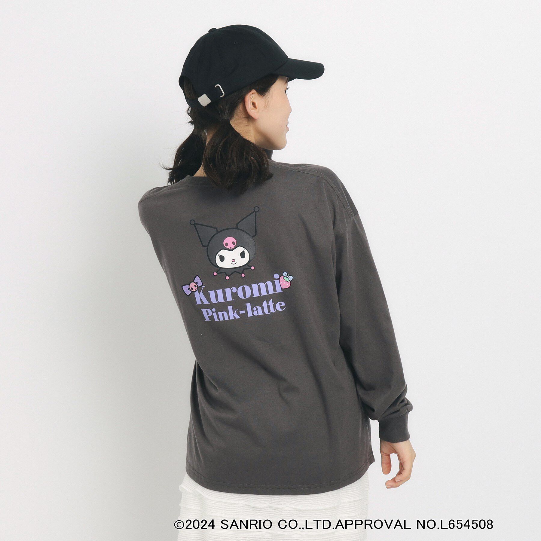PINK-latte「【サンリオキャラクターズコラボ】バックプリントロンT」|Tシャツ・カットソー|チャコールグレー(0