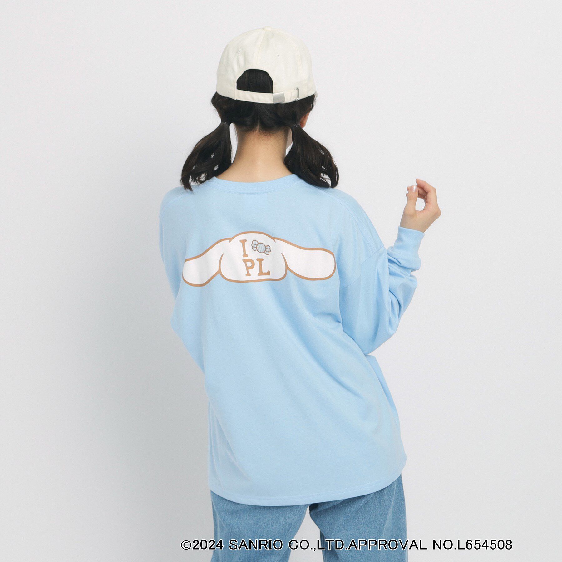 PINK-latte「【サンリオキャラクターズコラボ】バックプリントロンT」|Tシャツ・カットソー|ブルー(091)