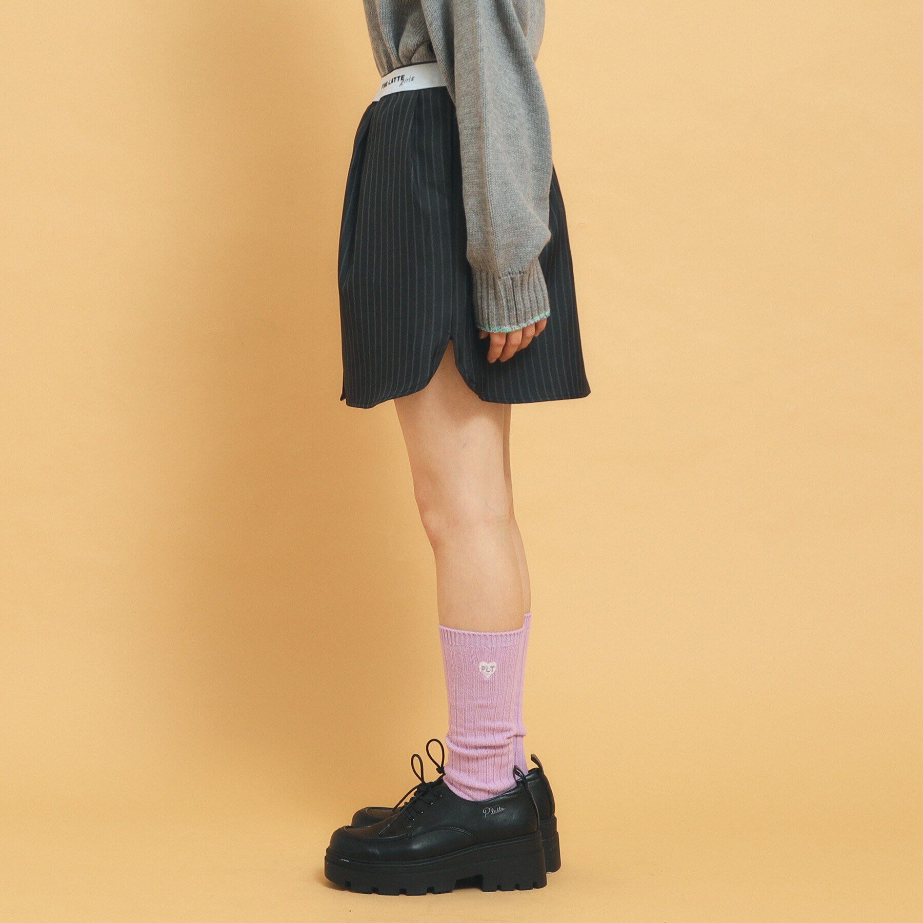 PINK-latte「【インナー付き】ストライプシャツスカート」|スカート|