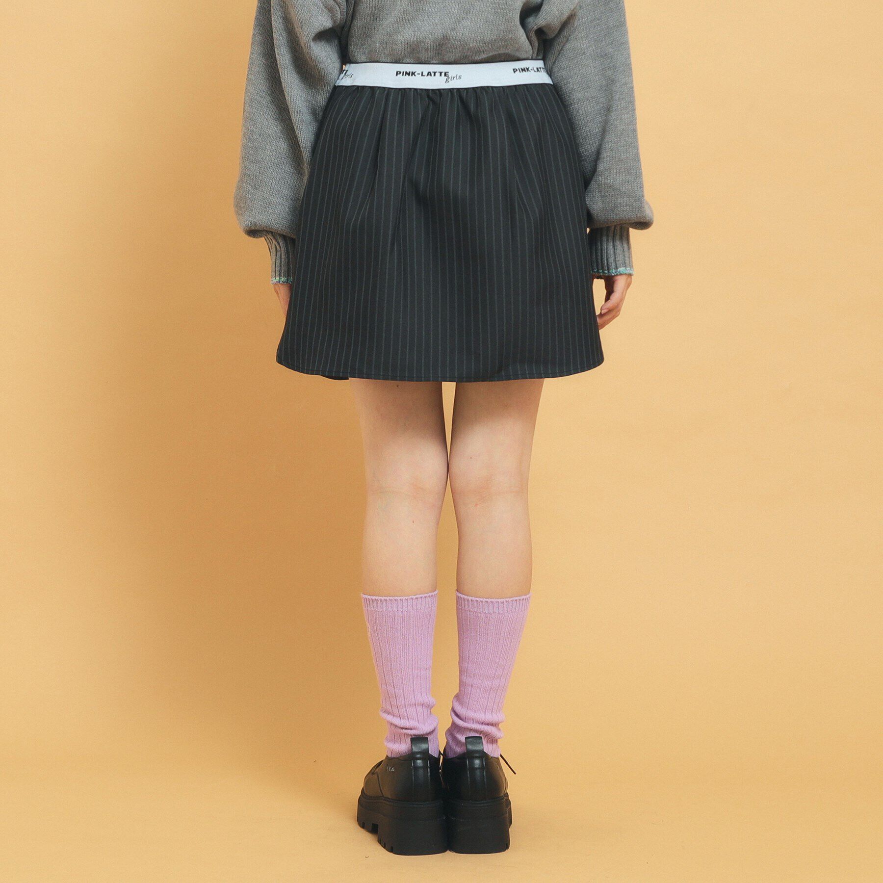 PINK-latte「【インナー付き】ストライプシャツスカート」|スカート|