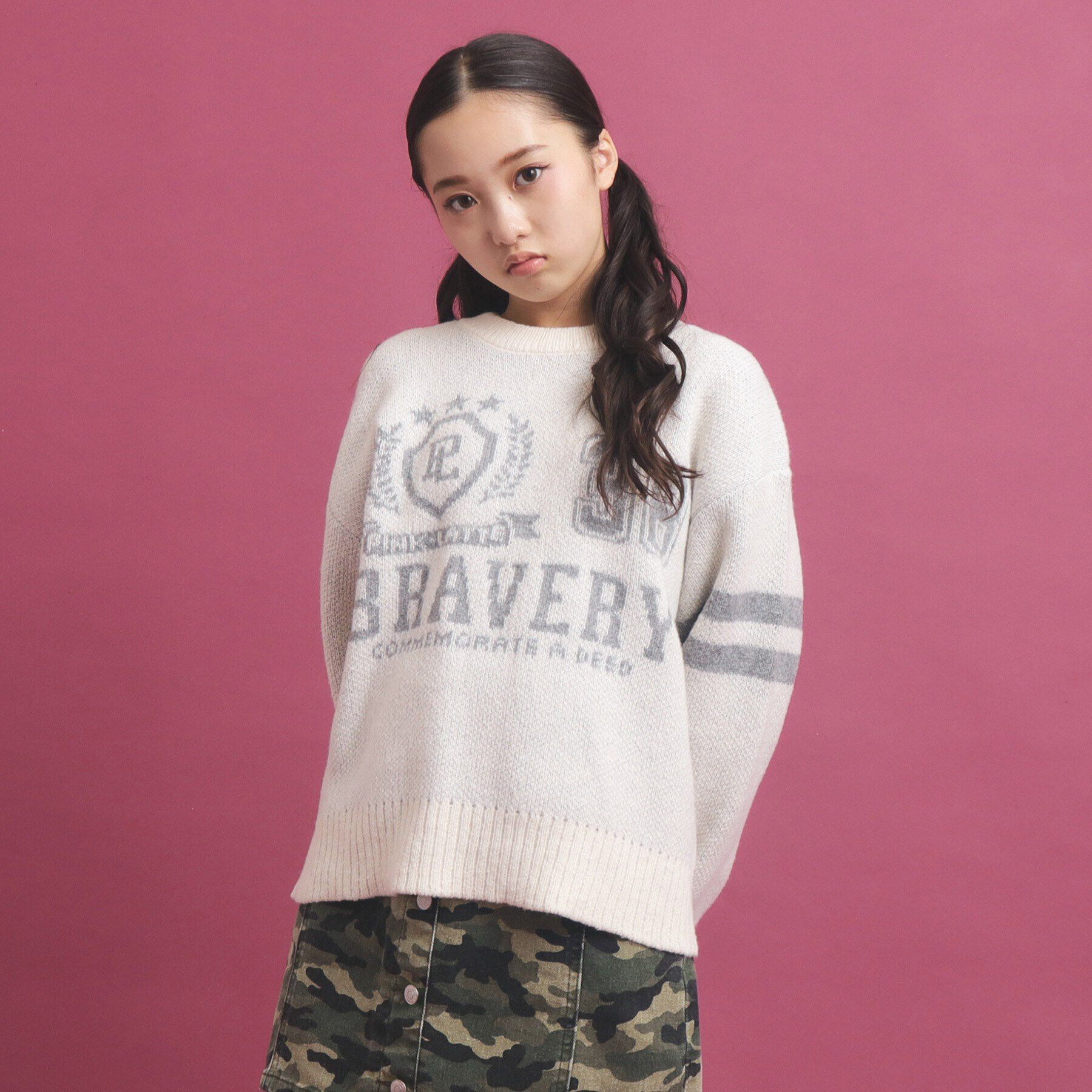 PINK-latte「冬に着たい！ジャカード編モヘヤ調アソートニット」|ニット・セーター|アイボリー(004)