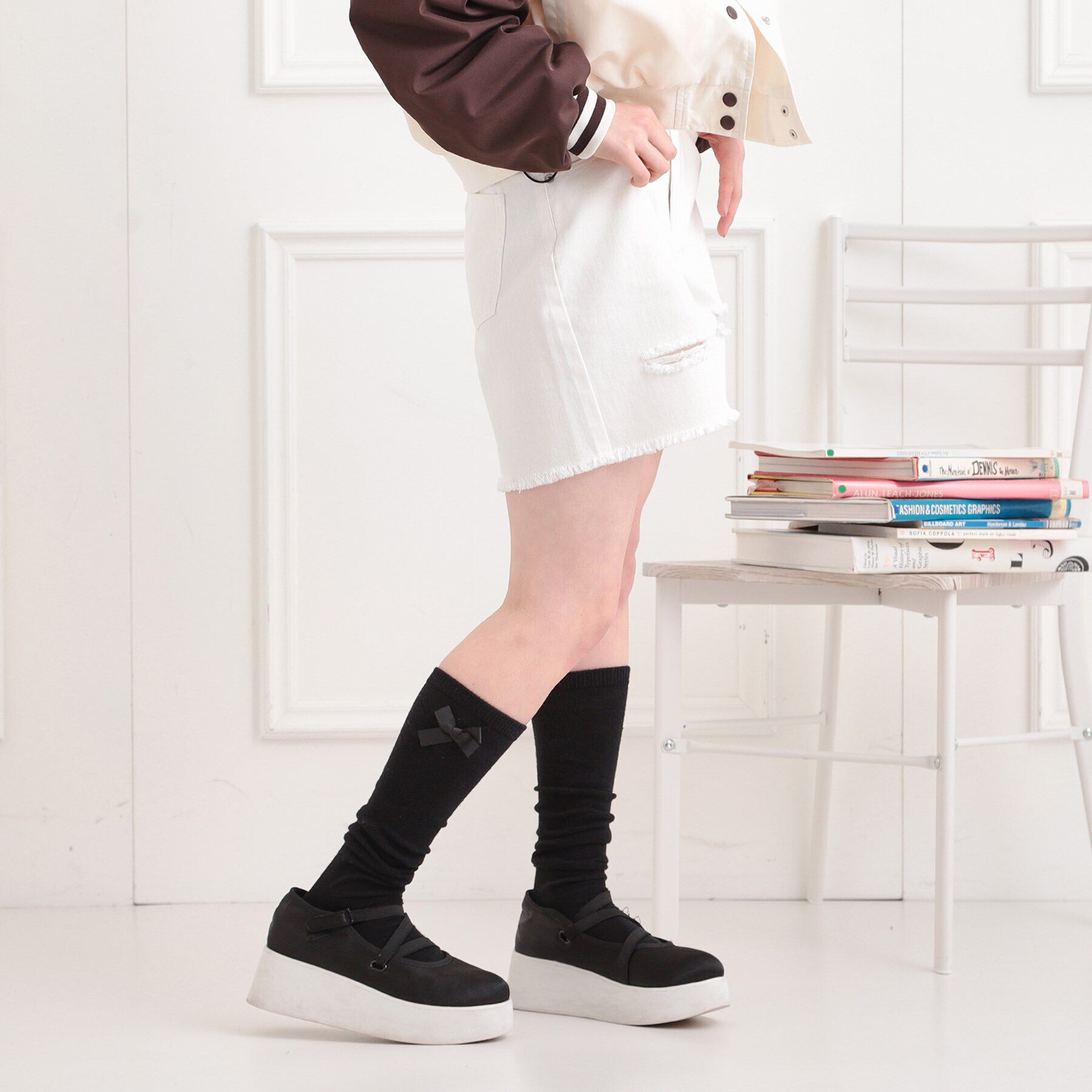 PINK-latte「ダメージショートパンツ」|キュロット|